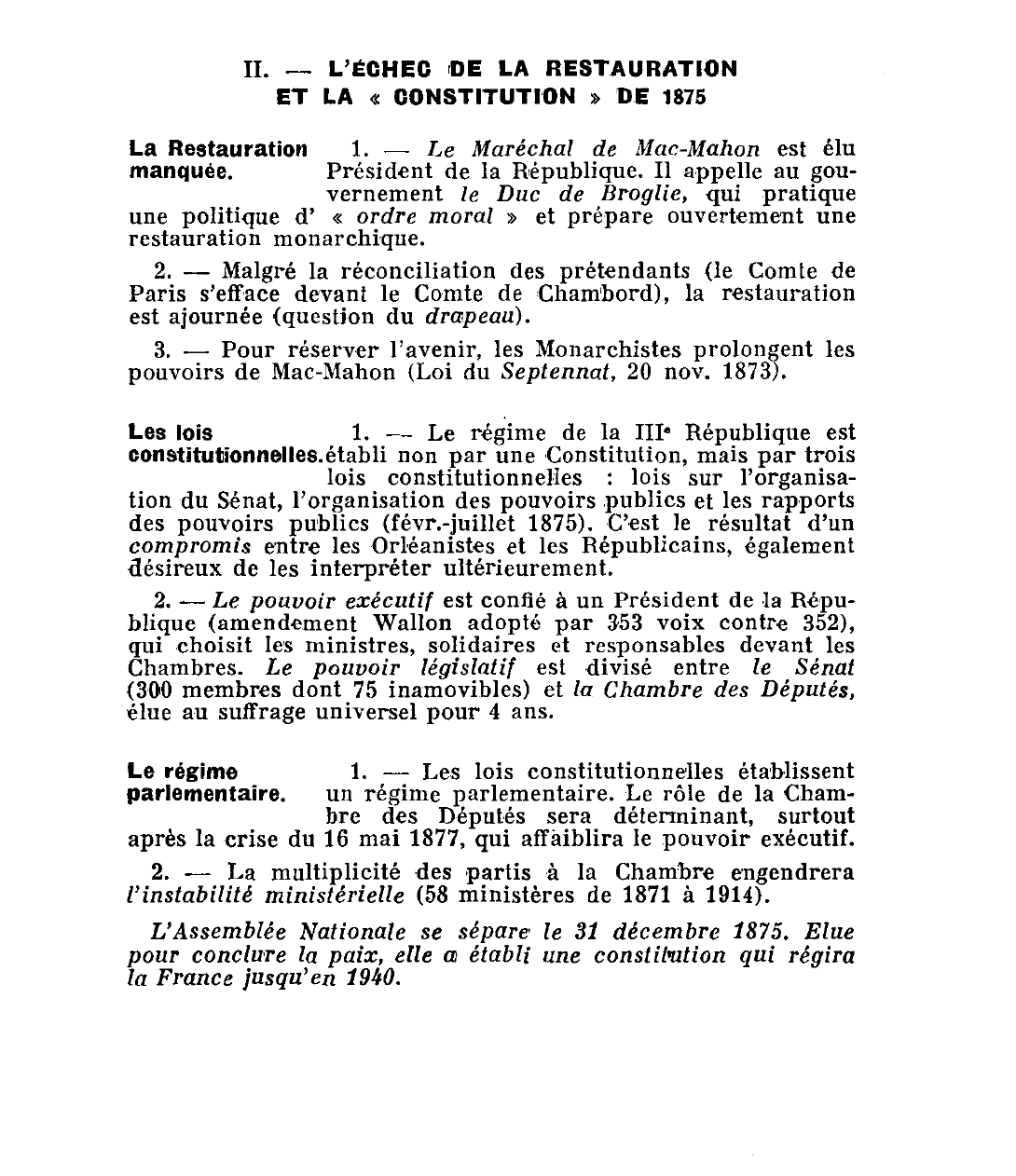 Prévisualisation du document L'ÉTABLISSEMENT DE LA IIIe RÉPUBLIQUE (1871=1879) - Histoire