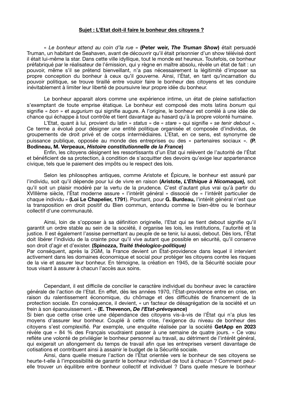 Prévisualisation Prévisualisation du document L'Etat doit-il faire le bonheur des citoyens ?