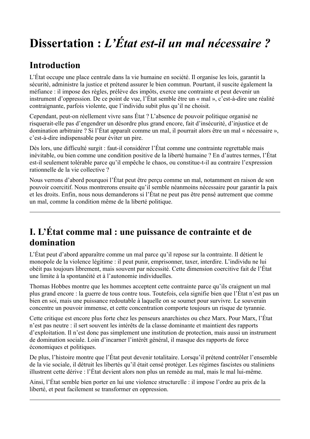 Prévisualisation du document L'Etat est-il un mal nécessaire ?