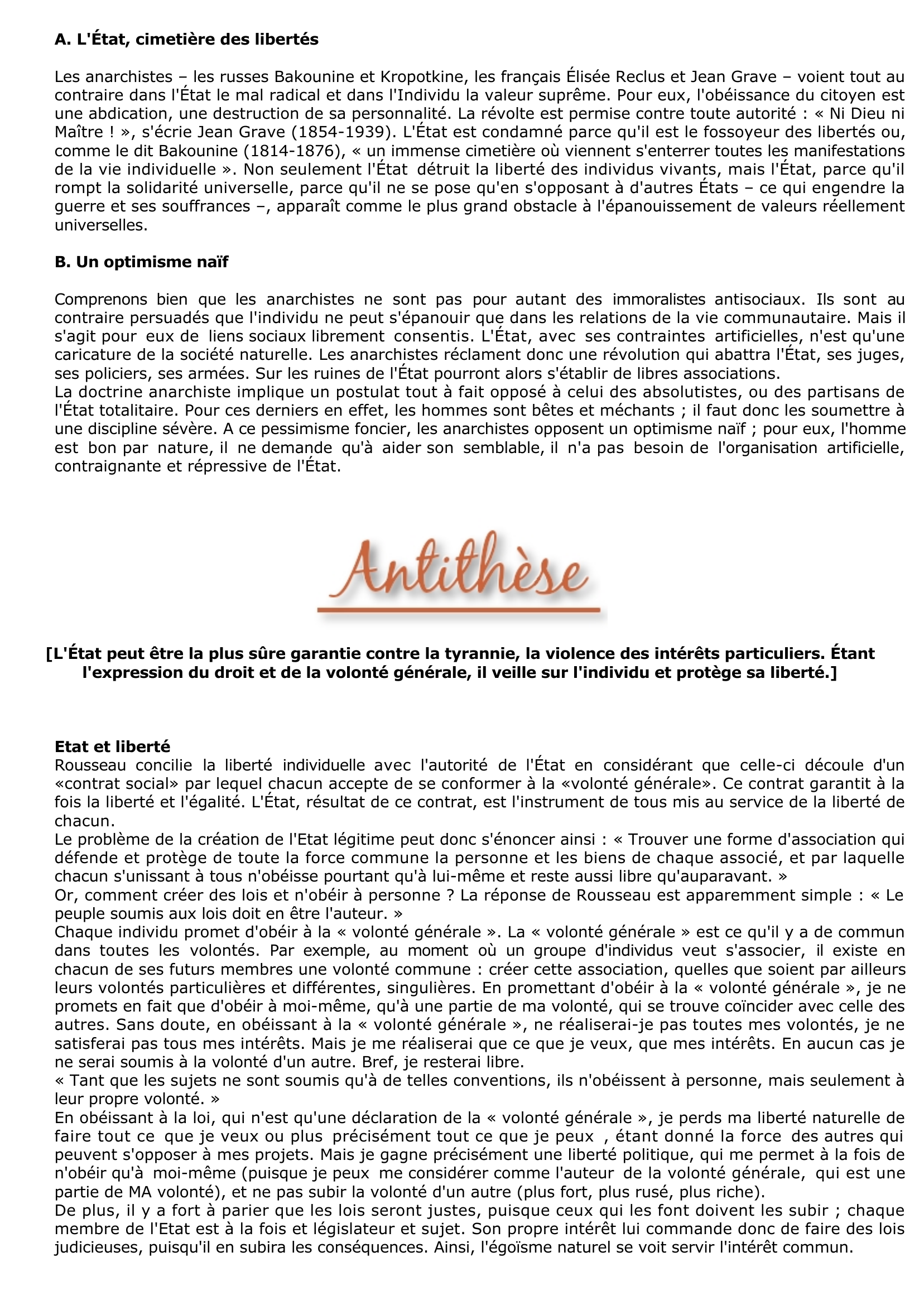 Prévisualisation du document L'état limite-il les libertés individuelles ou bien les rend-il possibles ?