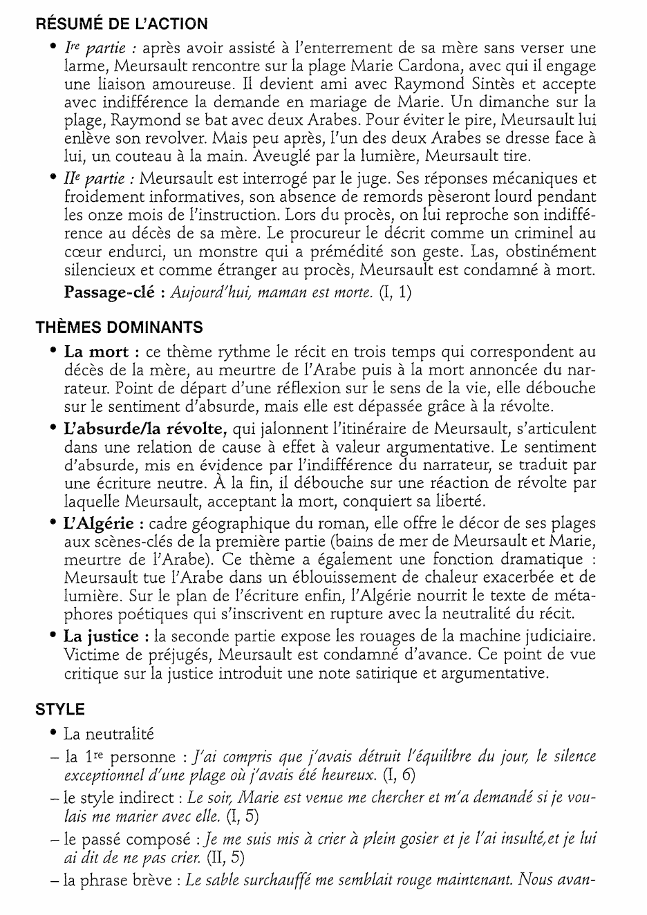 Prévisualisation du document L’Étranger  d'Albert Camus (analyse détaillée)