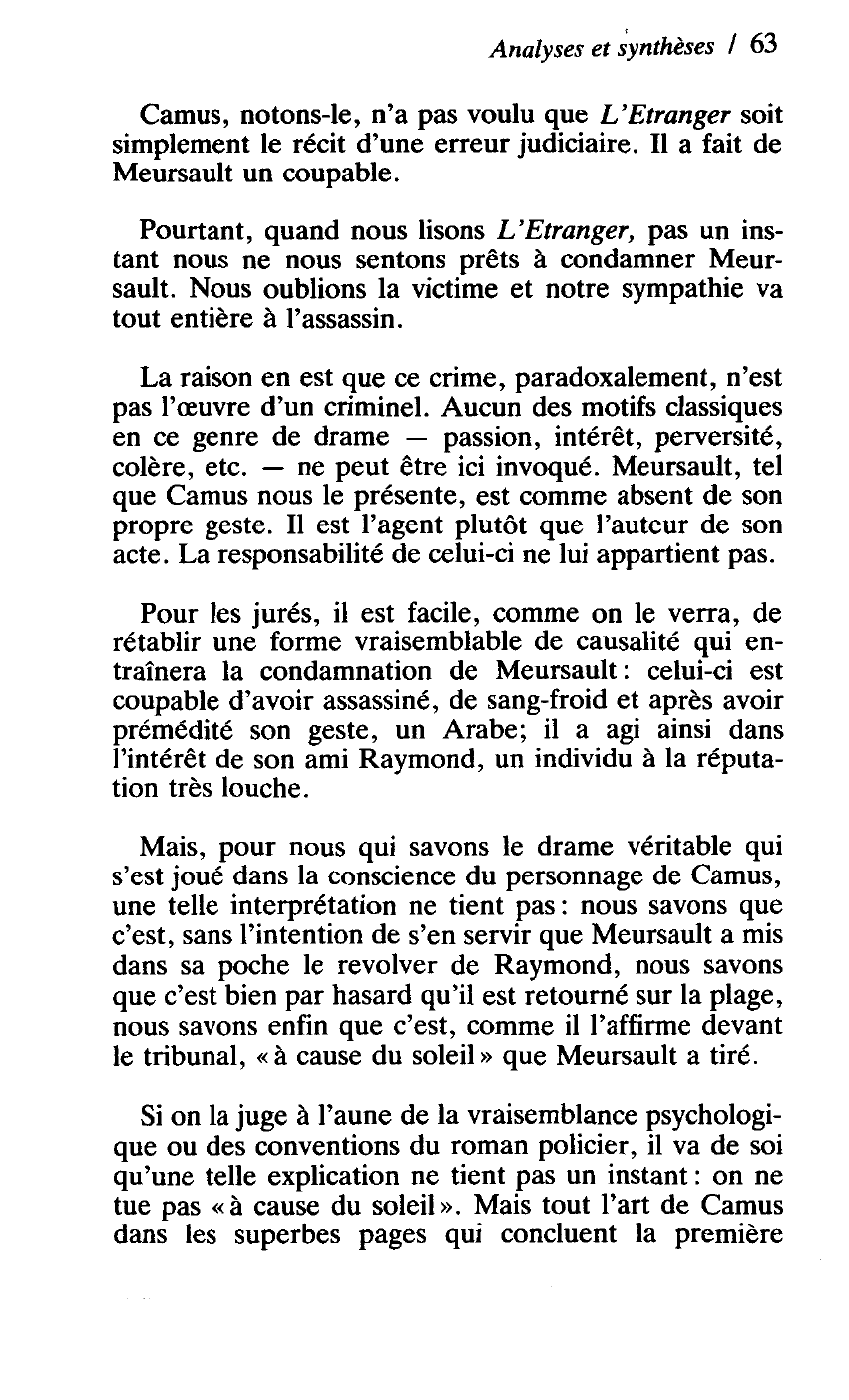 Prévisualisation du document L'Etranger de Camus: Un roman contre la peine de mort ?