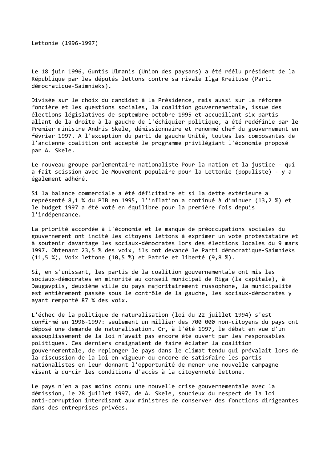 Prévisualisation du document Lettonie (1996-1997)
