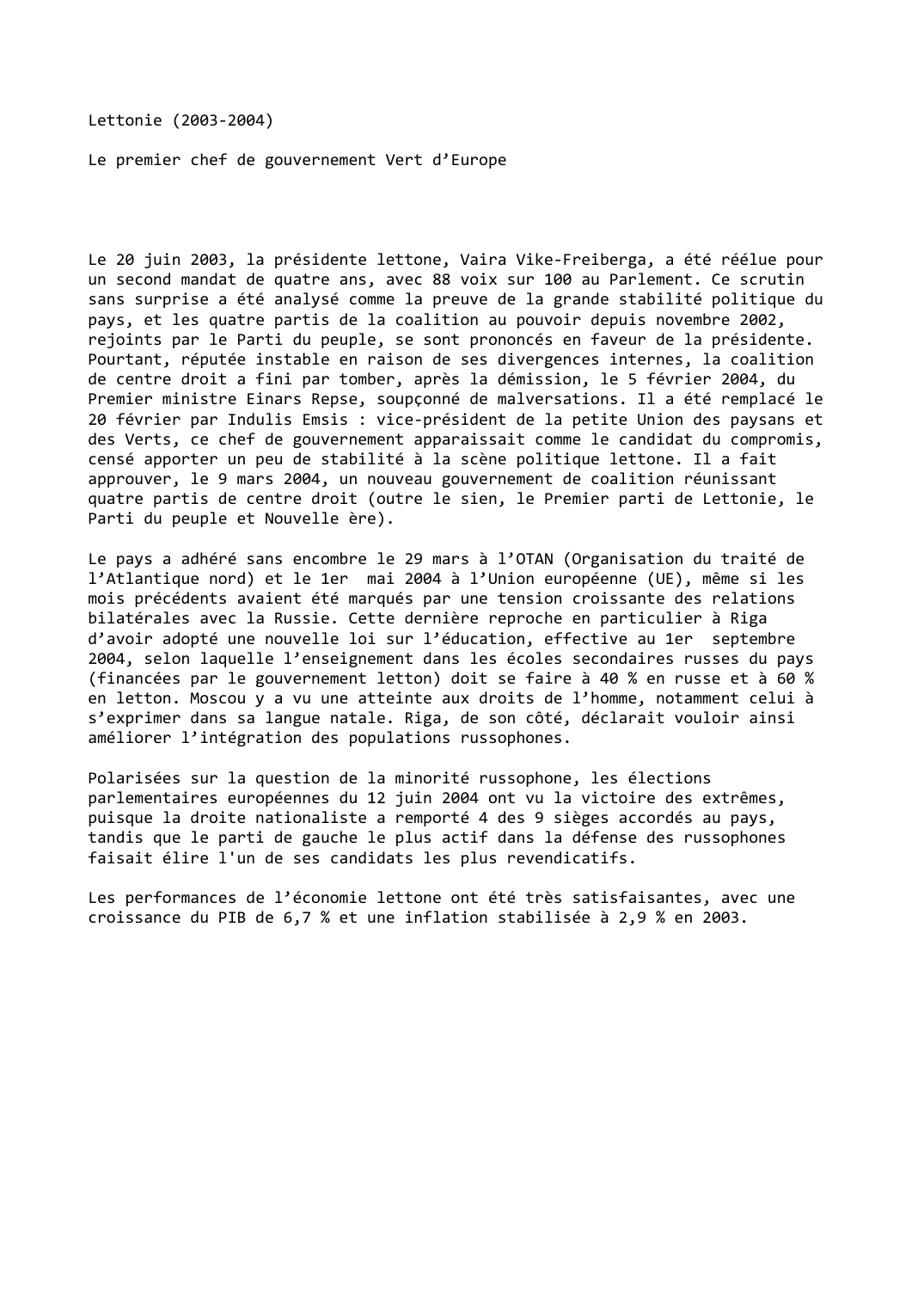 Prévisualisation du document Lettonie (2003-2004)