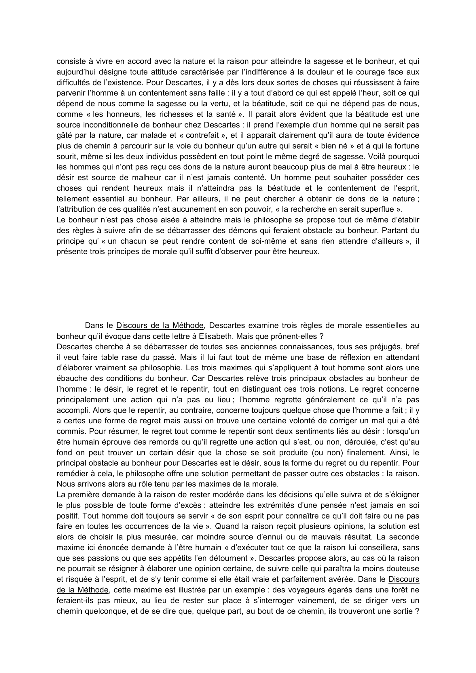 Prévisualisation du document Lettre de Descartes à Elisabeth – Egmond, 4 août 1645 (commentaire)
