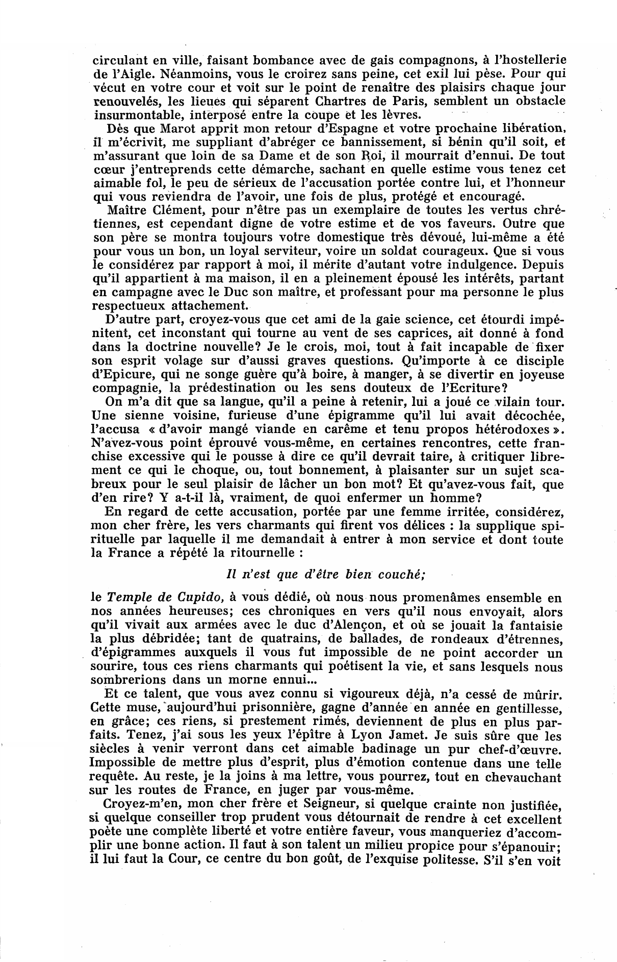 Prévisualisation du document Lettre de Marguerite de Valois à François Ier en faveur de Clément Marot