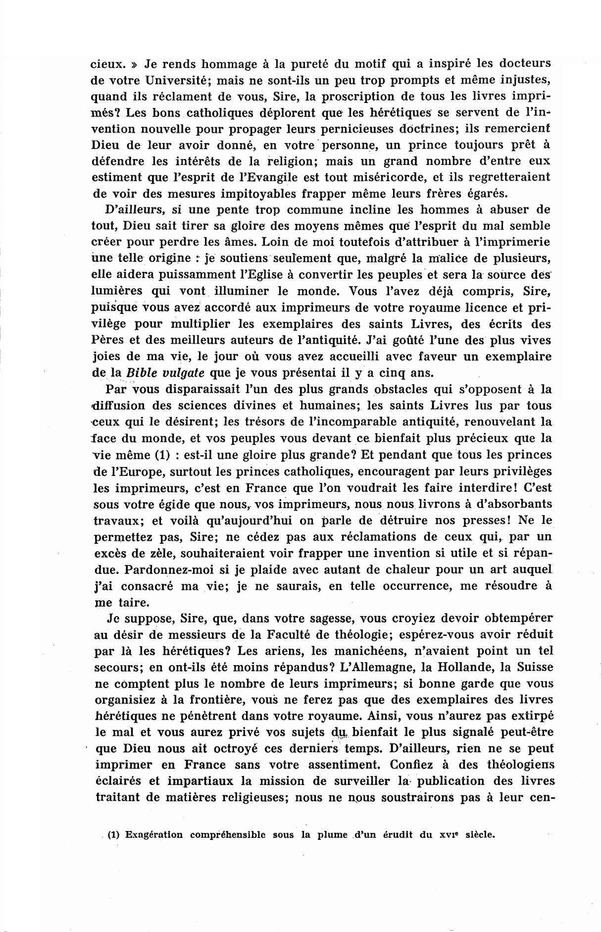 Prévisualisation du document Lettre de Robert Estienne à François Ier, pour défendre l'imprimerie que le roi voulait supprimer