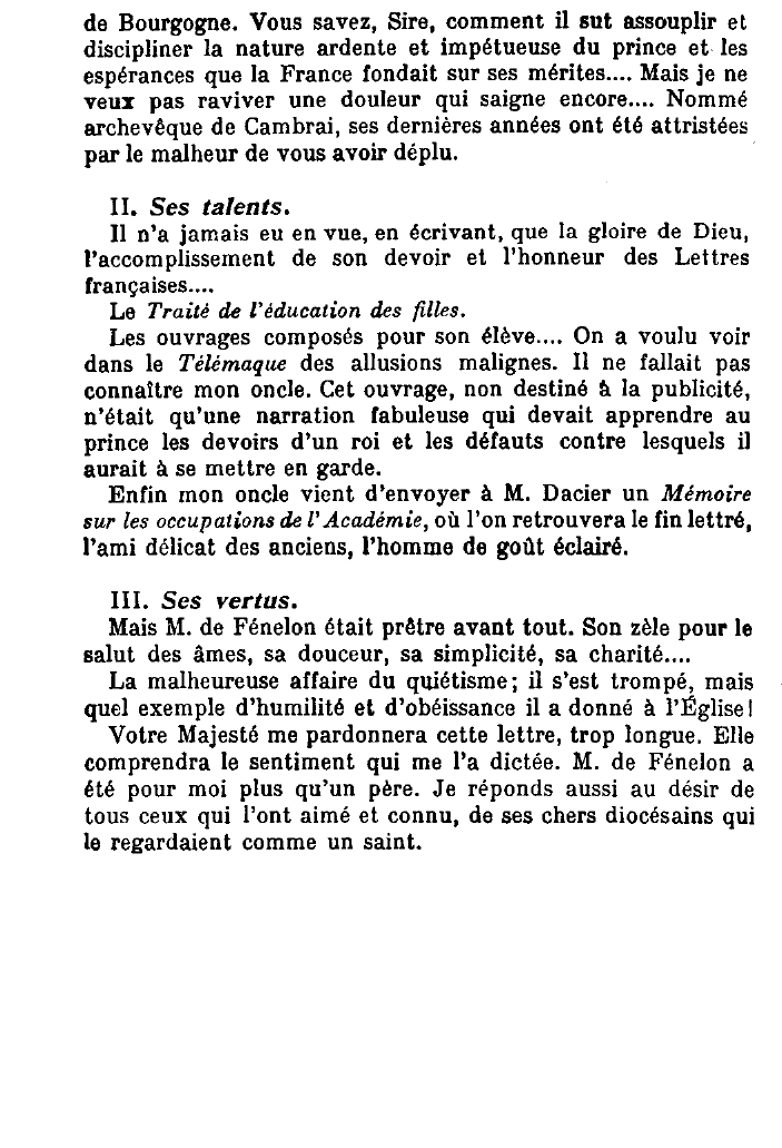 Prévisualisation du document Lettre du marquis de Féwlon à Louis XIV, pour lui annoncer la mort de son oncle, l'illustre archevêque de Cambrai, dont il vante les talents et les vertus