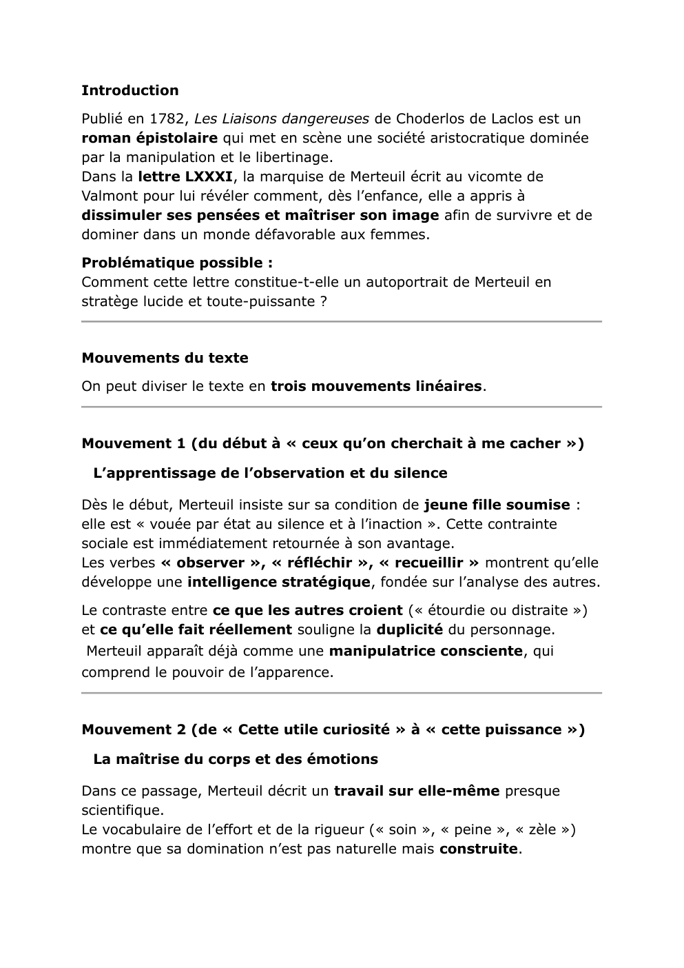 Prévisualisation du document Lettre LXXXI La marquise de merteuil au vicomte de valmont