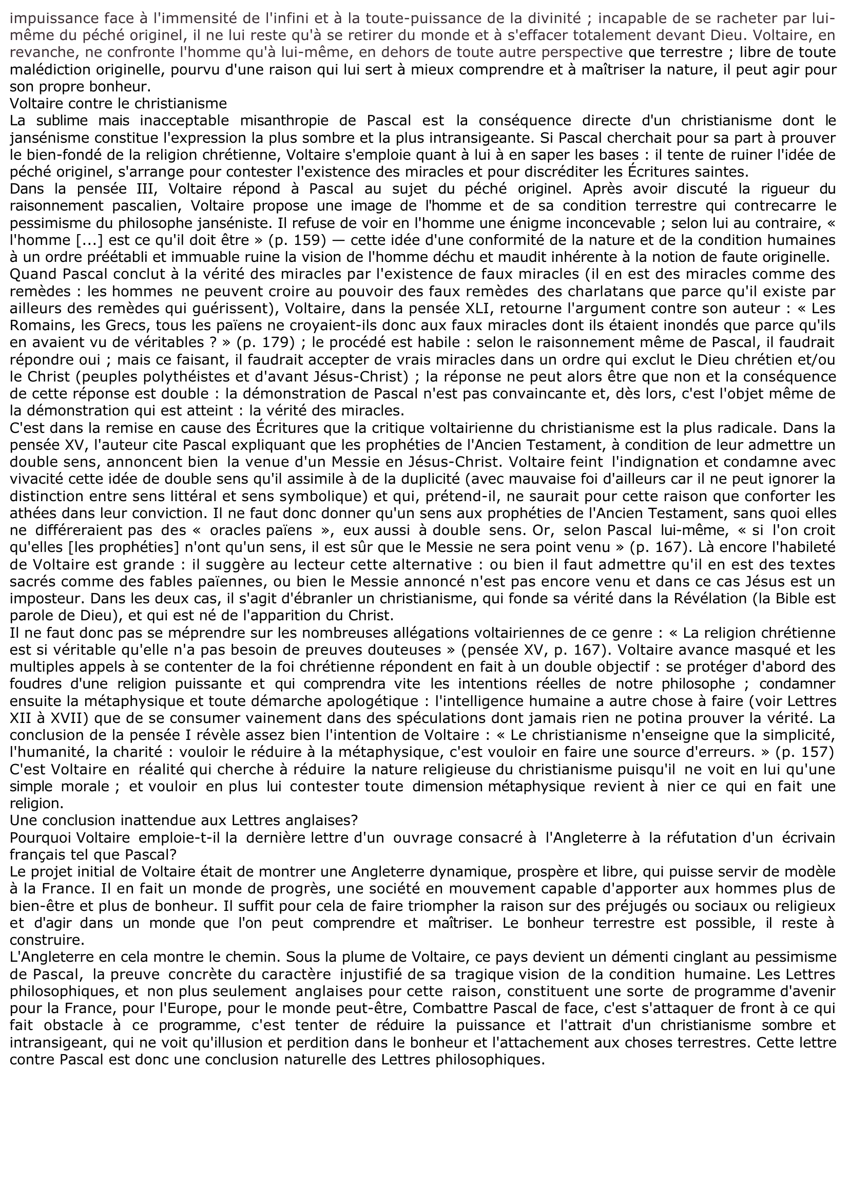 Prévisualisation du document LETTRE XXV: Sur les Pensées de M. Pascal (Lettres philosophiques de Voltaire)