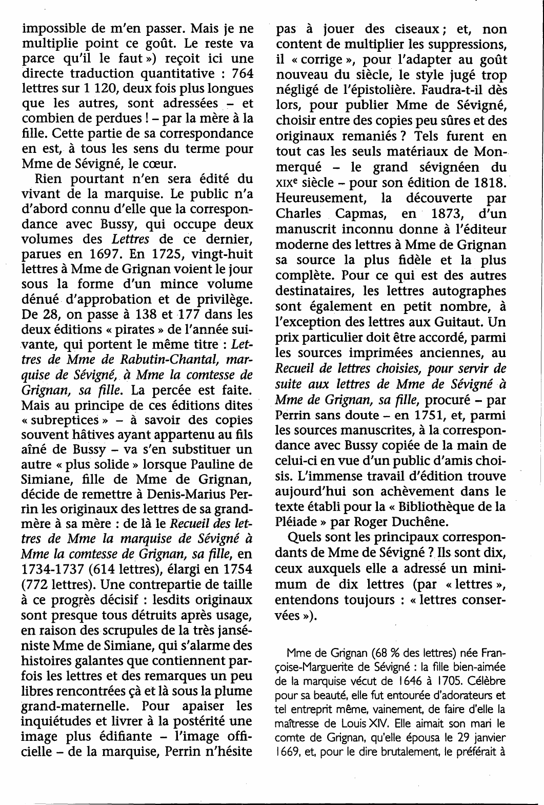Prévisualisation du document Lettres de la marquise de Sévigné (résume et analyse complète)