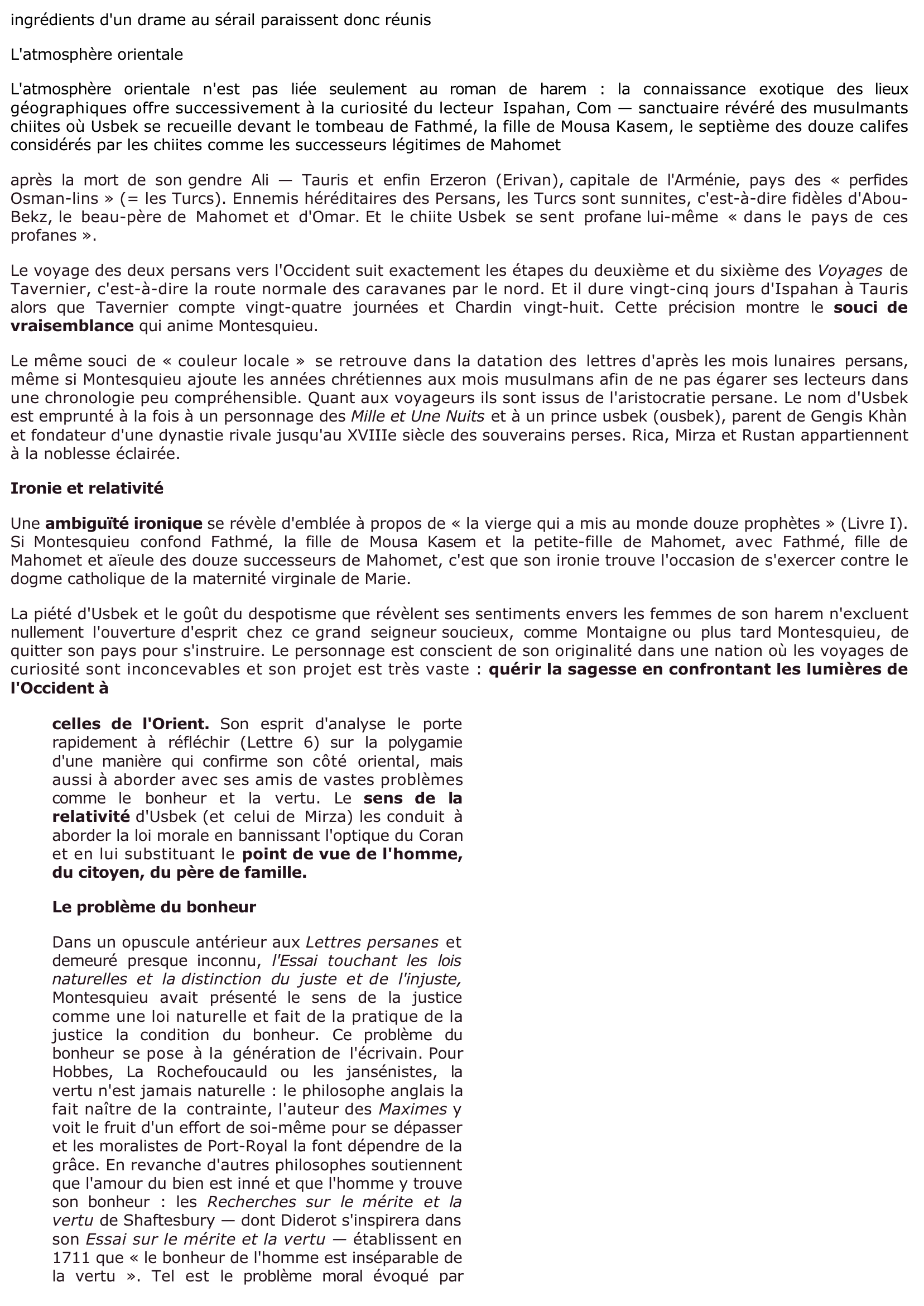 Prévisualisation du document LETTRES PERSANES - 1 À 10 - D'ISPAHAN À ERZERON (Montesquieu)