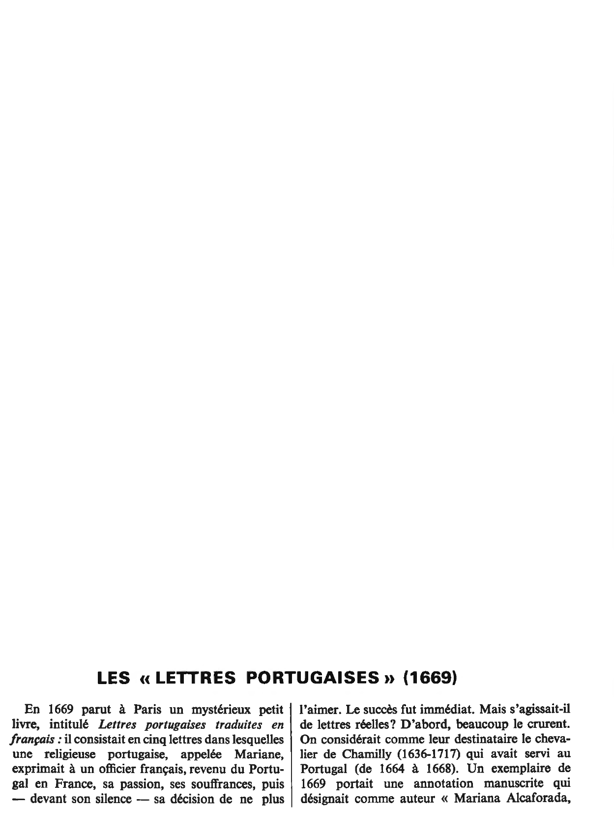 Prévisualisation du document Lettres portugaises de Guilleragues (Résumé & Analyse)
