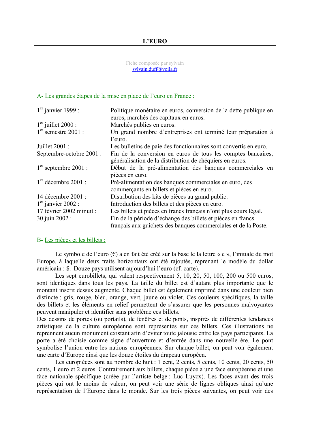 Prévisualisation du document L'EURO