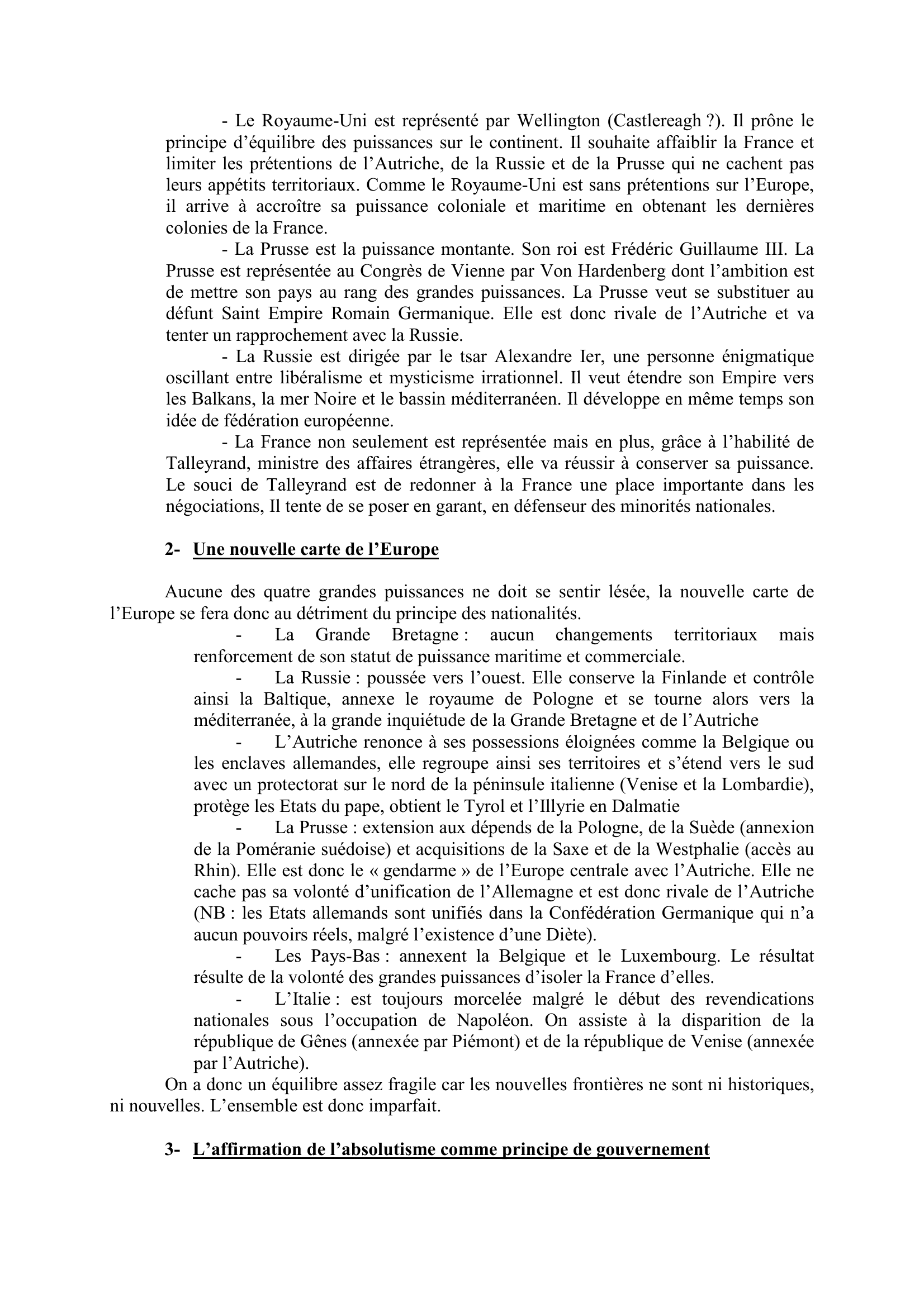Prévisualisation du document L'EUROPE EN 1815 : FRONTIERES, TERRITOIRES, NATIONS