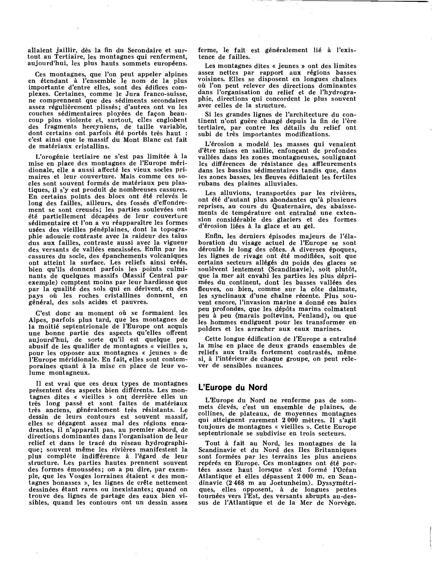 Prévisualisation du document L'EUROPE : GÉOGRAPHIE PHYSIQUE DE L'EUROPE dans les années 1970 (démographie, économie, etc.)