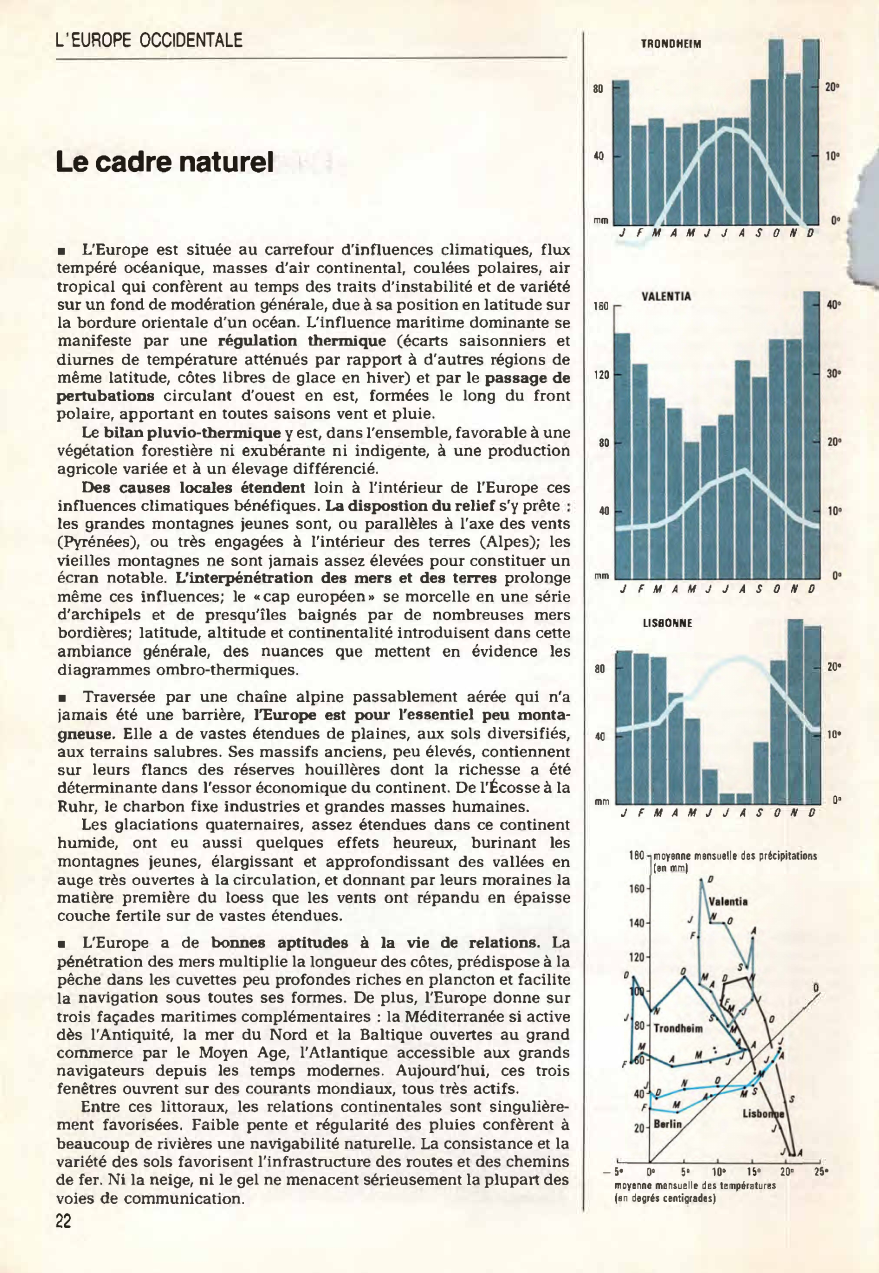 Prévisualisation du document L'EUROPE OCCIDENTALE: Le cadre naturel (en 1980)