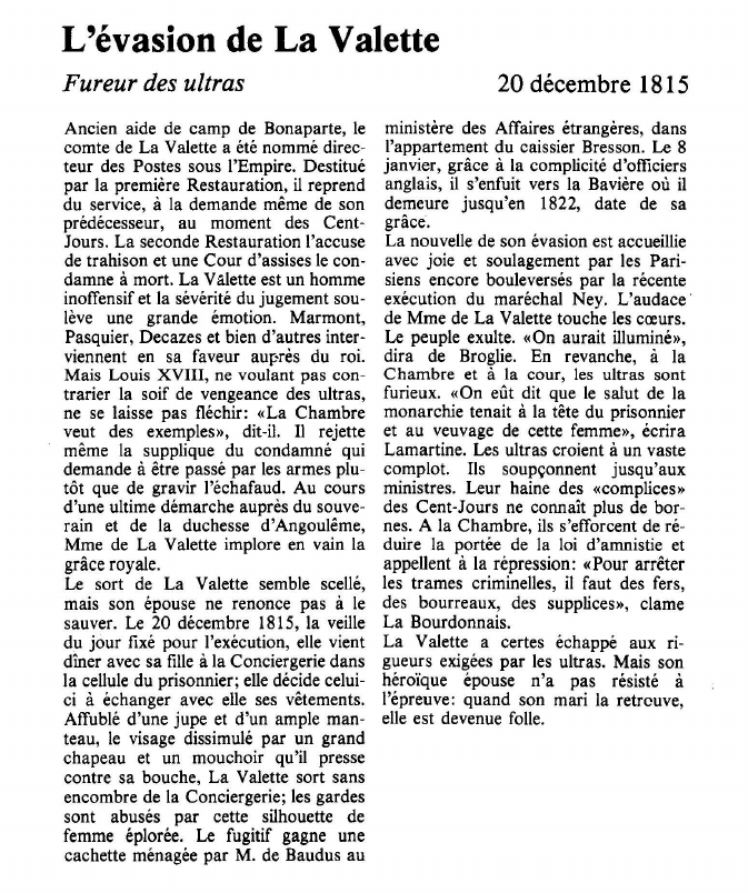 Prévisualisation du document L'évasion de La ValetteFureur des ultras.