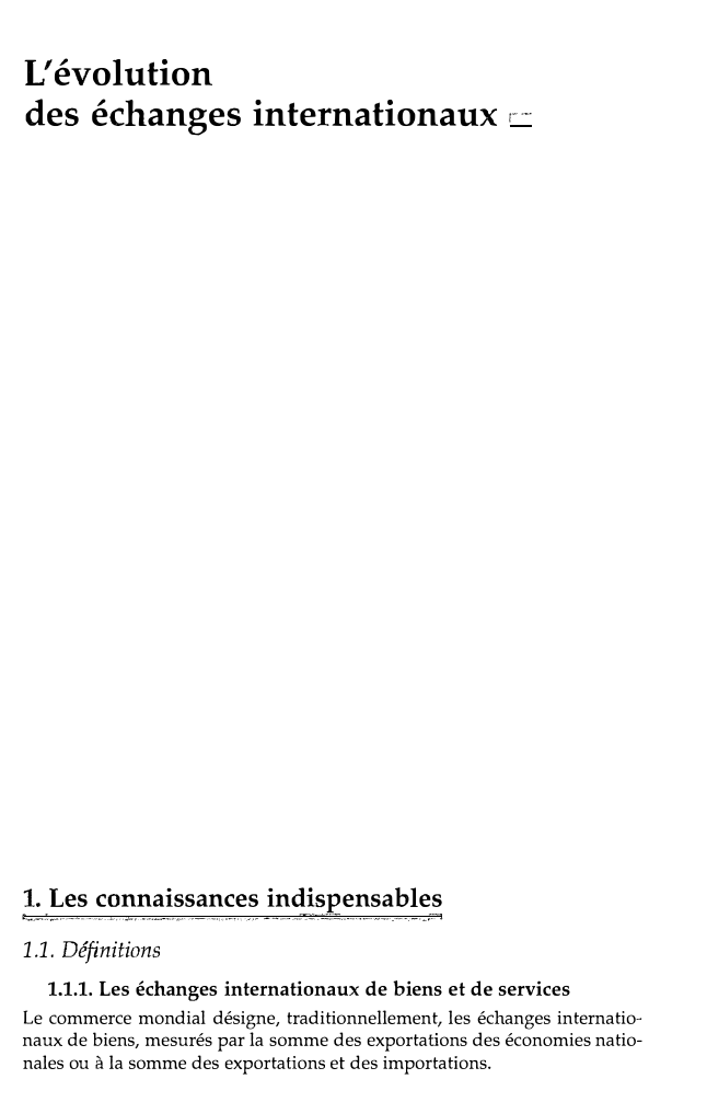 Prévisualisation du document L'évolution
des échanges internationaux r·-

1. _Les connaissances ---~
indjspensables
�- -- -�-�------·�-""'-�-

t;

_,"_ •'"·�-�----··-�

�----�- --·�-,-,- ----�----❖--··�·-··. --�...