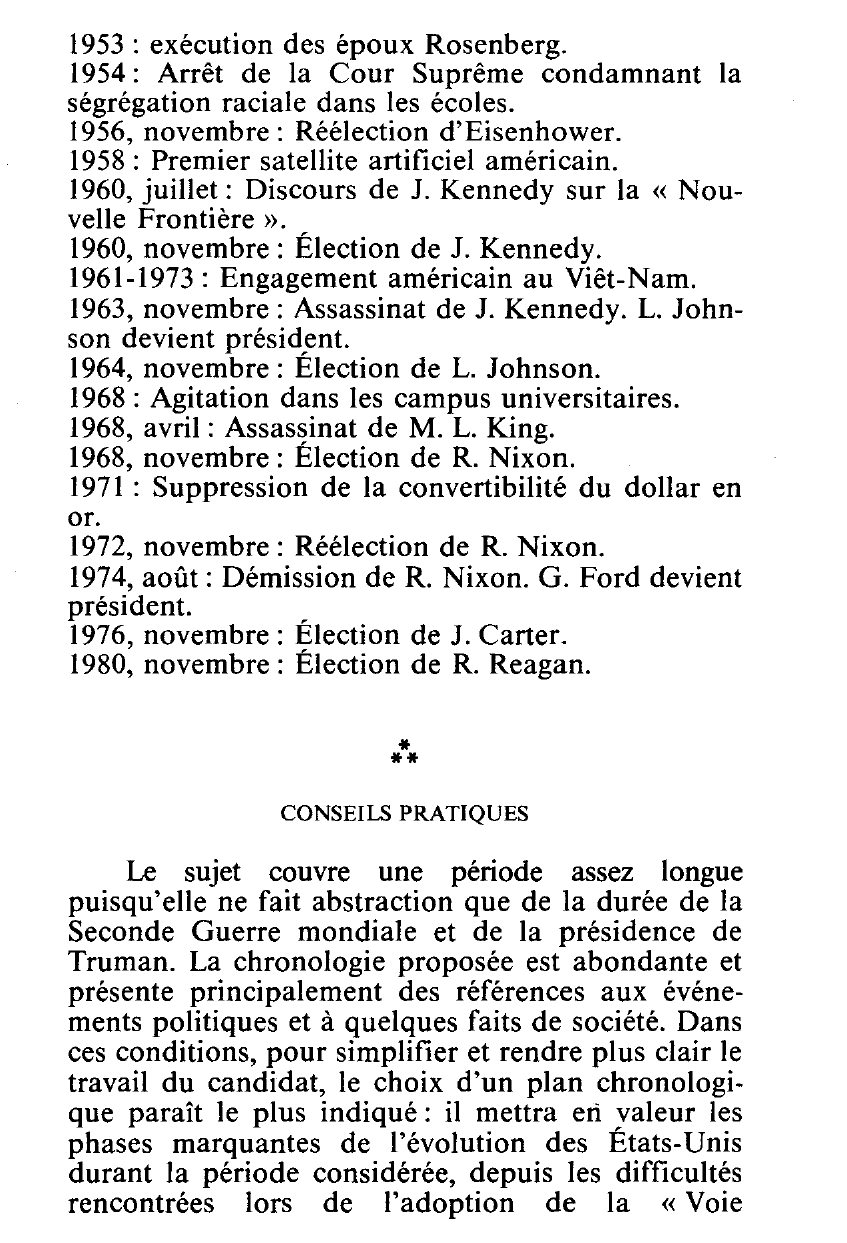 Prévisualisation du document L'ÉVOLUTION INTÉRIEURE DES ÉTATS-UNIS DE 1953 A 1980. HISTOIRE.