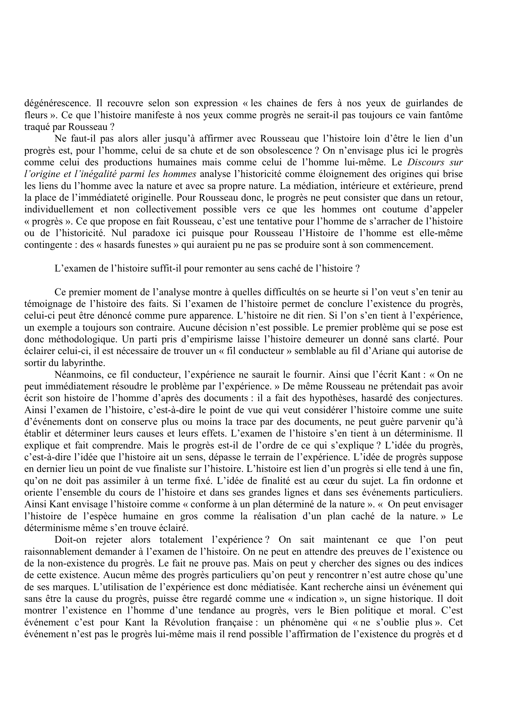 Prévisualisation du document L'examen de l'histoire vous permet-il d’affirmer l'existence du progrès ?