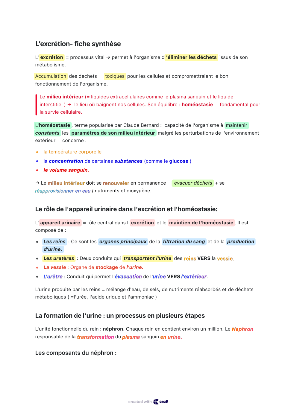 Prévisualisation du document L’excrétion- fiche synthèse