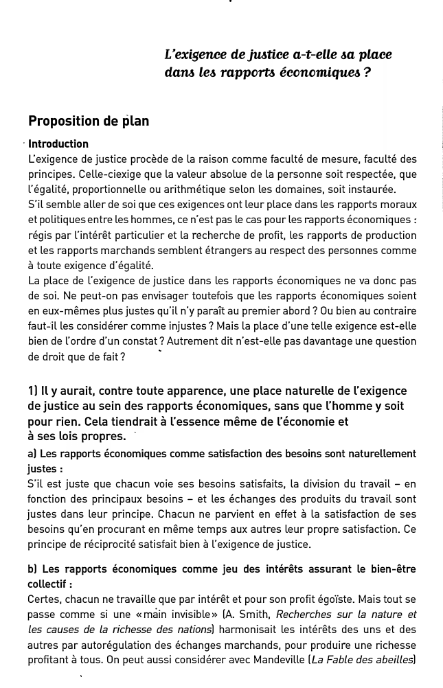 Prévisualisation du document L'exigence dejmtice a-t-elle &a place
dam le& rapport& économique& ?
Proposition de plan
· Introduction
L'.'exigence de justice procède de...