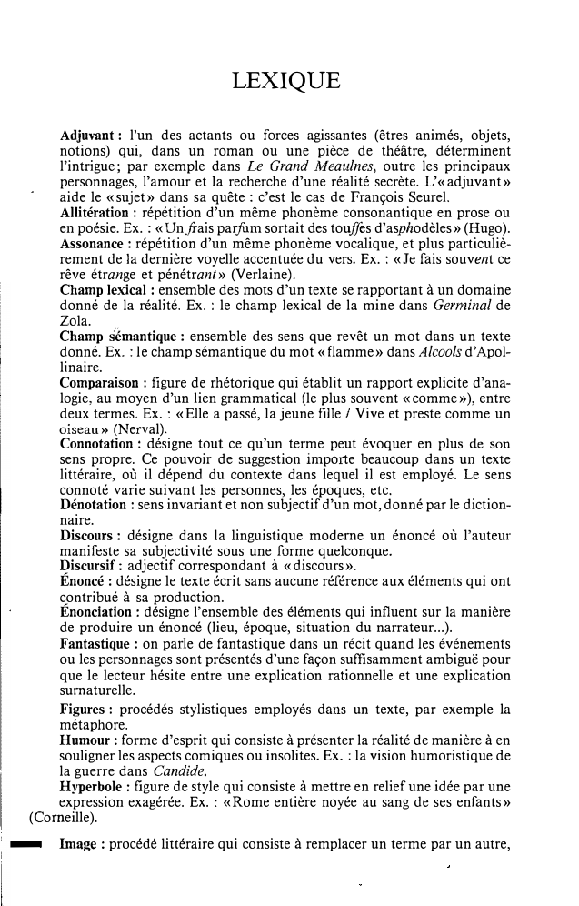 Prévisualisation du document LEXIQUE
Adjuvant : l'un des actants ou forces agissantes (êtres animés, objets,
notions) qui, dans un roman ou une pièce...