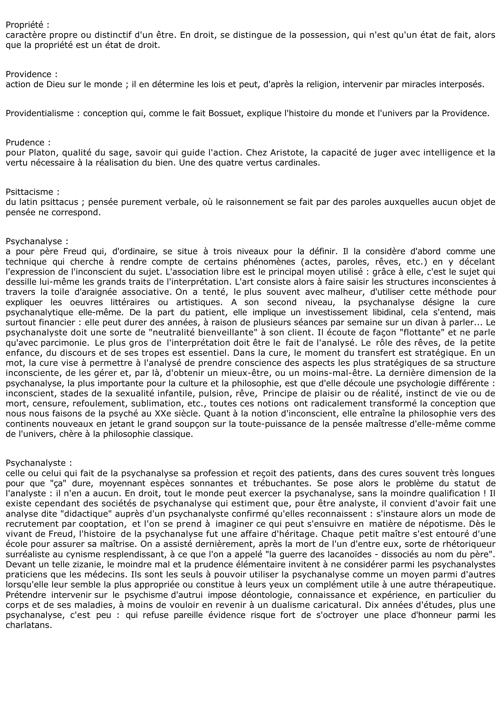 Prévisualisation du document LEXIQUE PHILOSOPHIQUE (de Problématique à Psychanalyste)