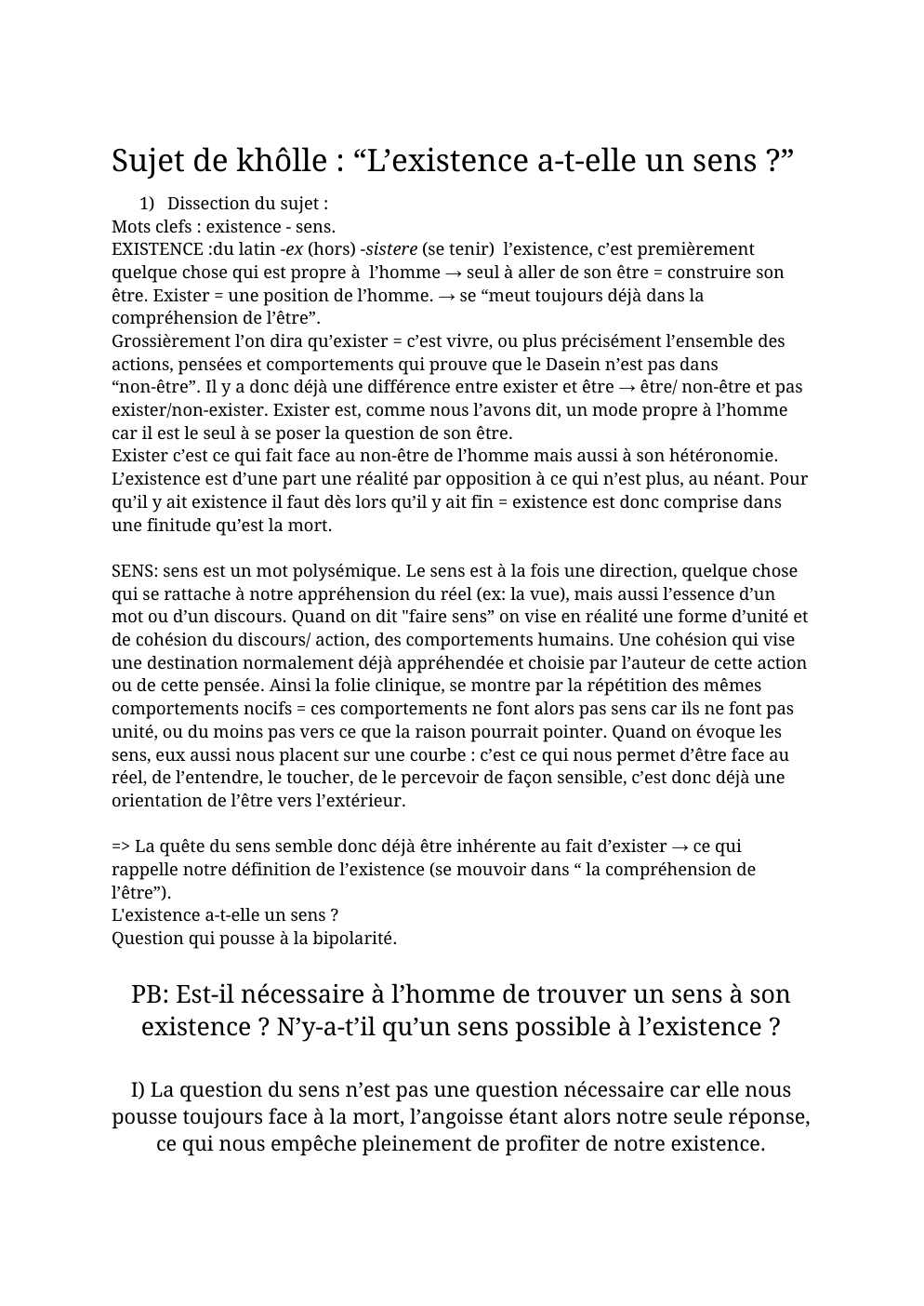 Prévisualisation du document L'existence a-t-elle un sens ?