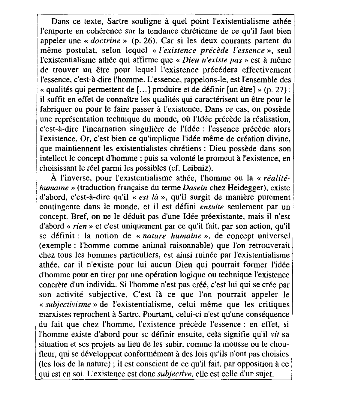 Prévisualisation du document L'existentialisme est un humanisme, © Éditions Gallimard, p. 29-30.