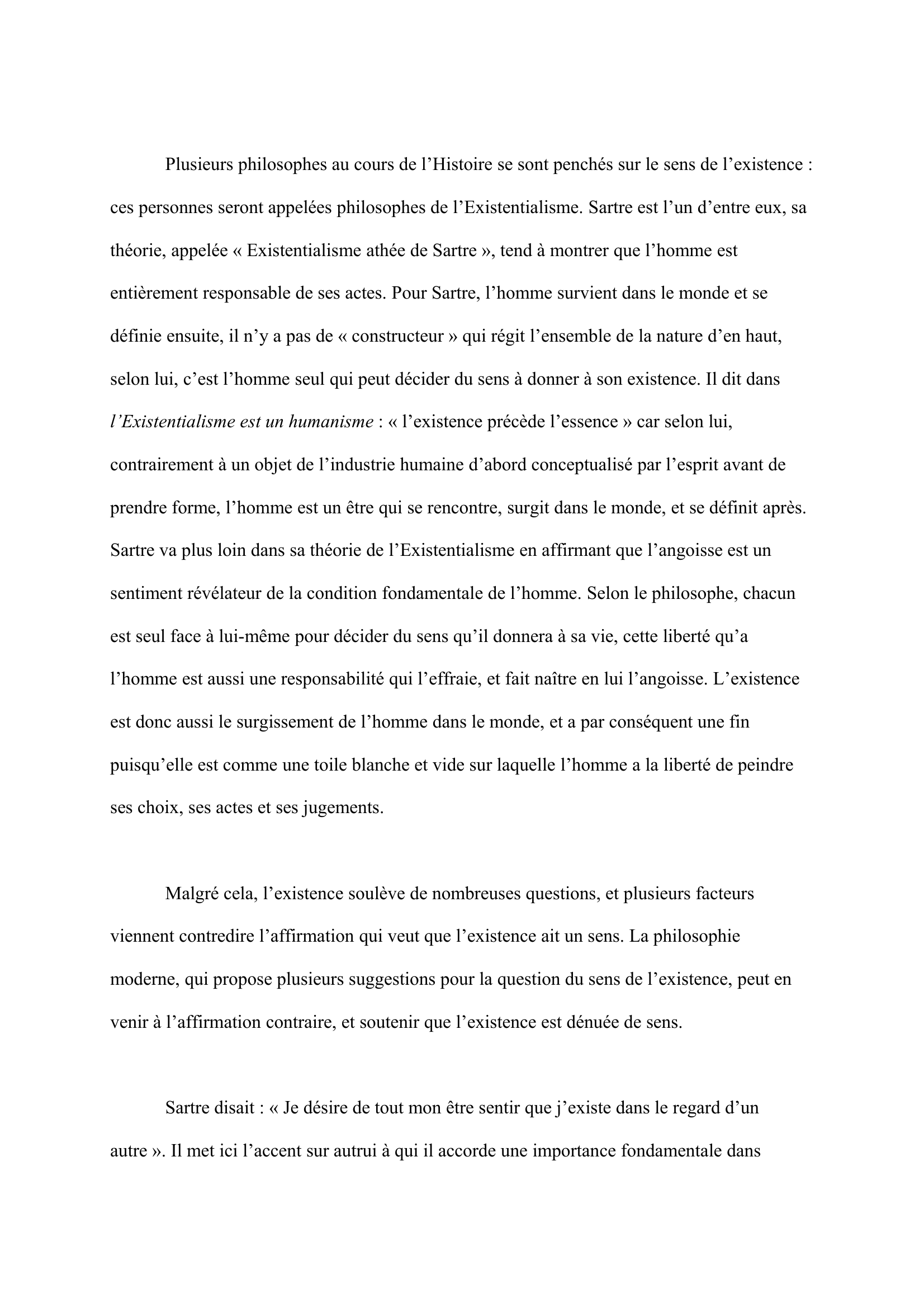 Prévisualisation du document L'existentialisme