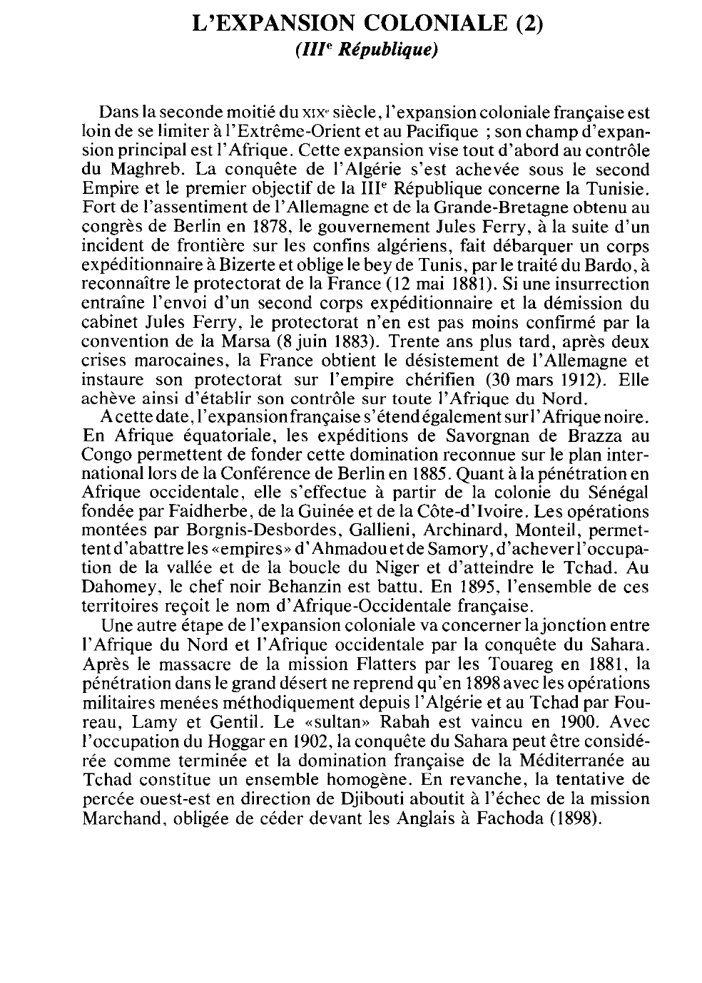 Prévisualisation du document L'EXPANSION COLONIALE (IIIe République)