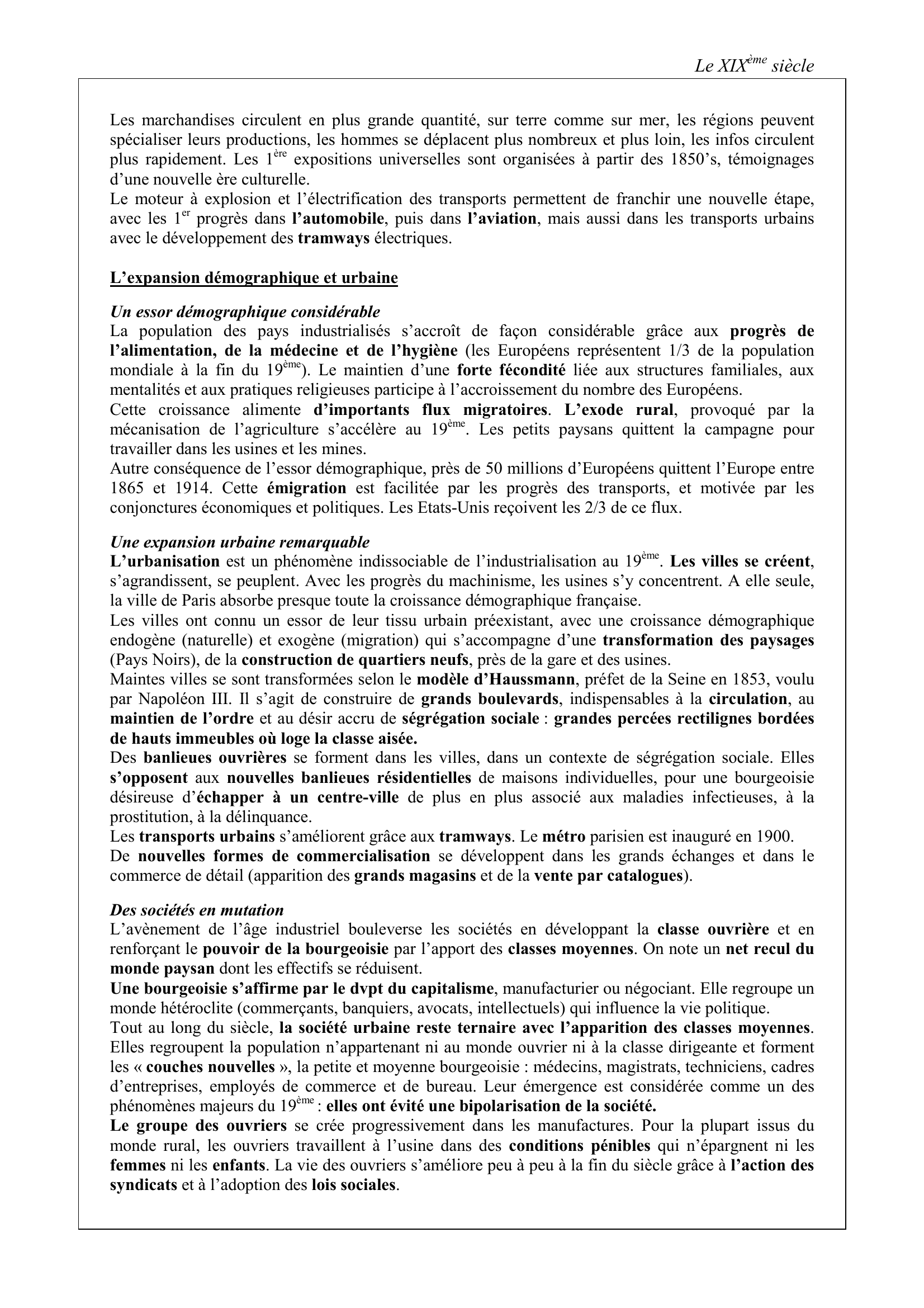 Prévisualisation du document L'EXPANSION INDUSTRIELLE ET URBAINE EN EUROPE, LA COLONISATION (CRPE)