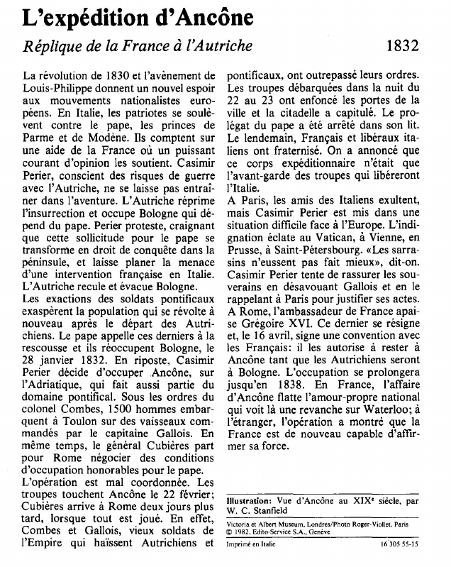 Prévisualisation du document L'expédition d'AncôneRéplique de la France à l'Autriche.