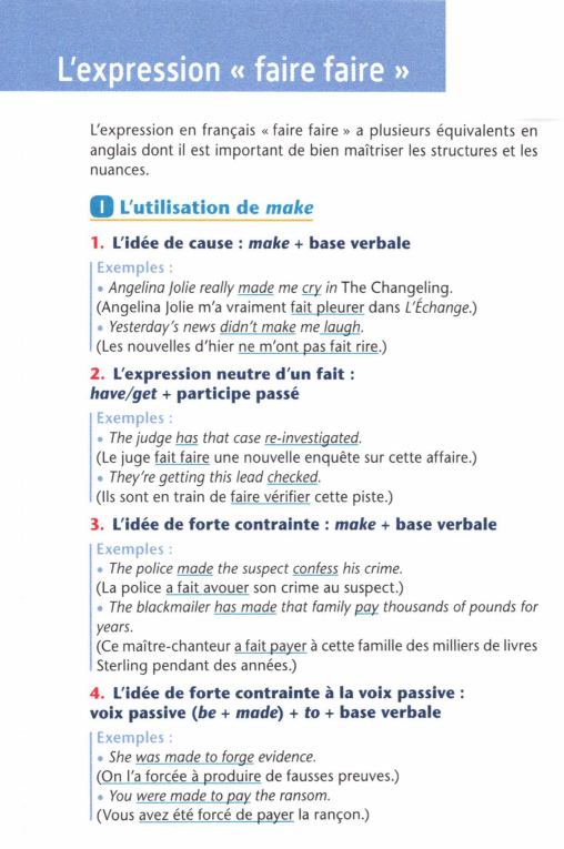 Prévisualisation du document L'expression

«

faire faire

»

L'expression en français « faire faire » a plusieurs équivalents en
anglais dont il est...