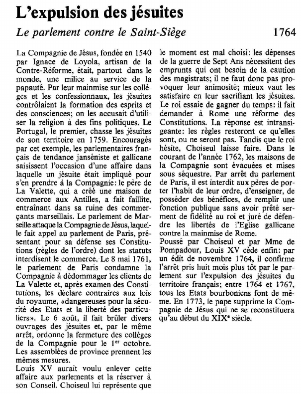 Prévisualisation du document L'expulsion des jésuitesLe parlement contre le Saint-Siège.