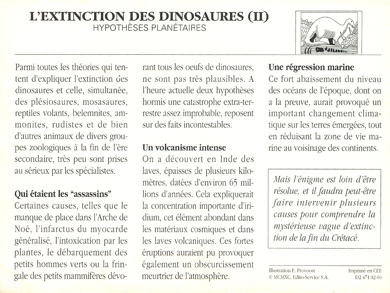 Prévisualisation du document L'extinction des Dinosaures