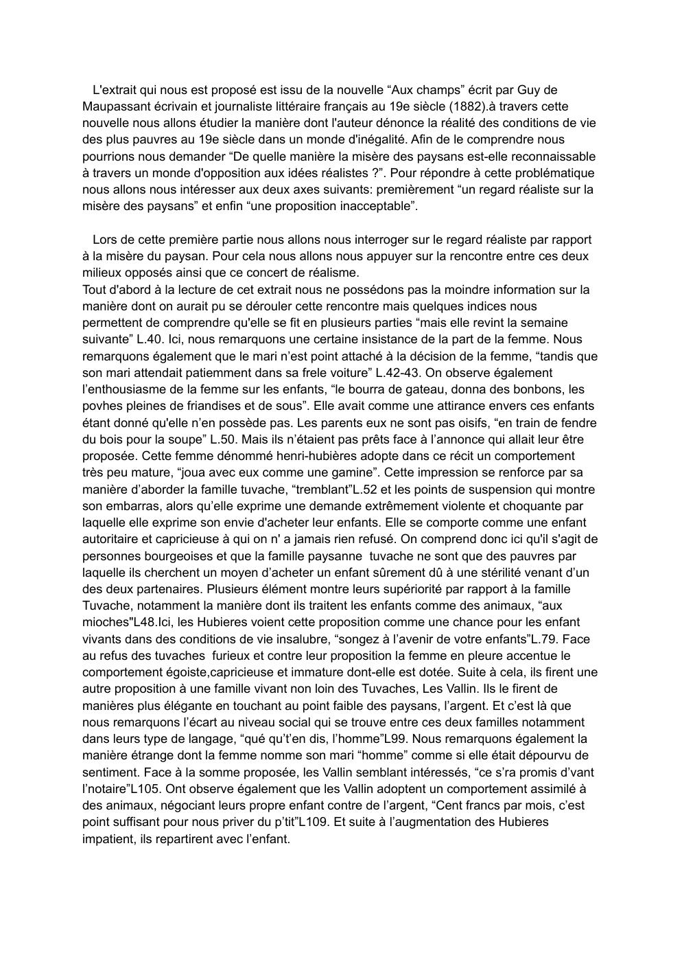Prévisualisation du document L'extrait qui nous est proposé est issu de la nouvelle “Aux champs” écrit par Guy de Maupassant