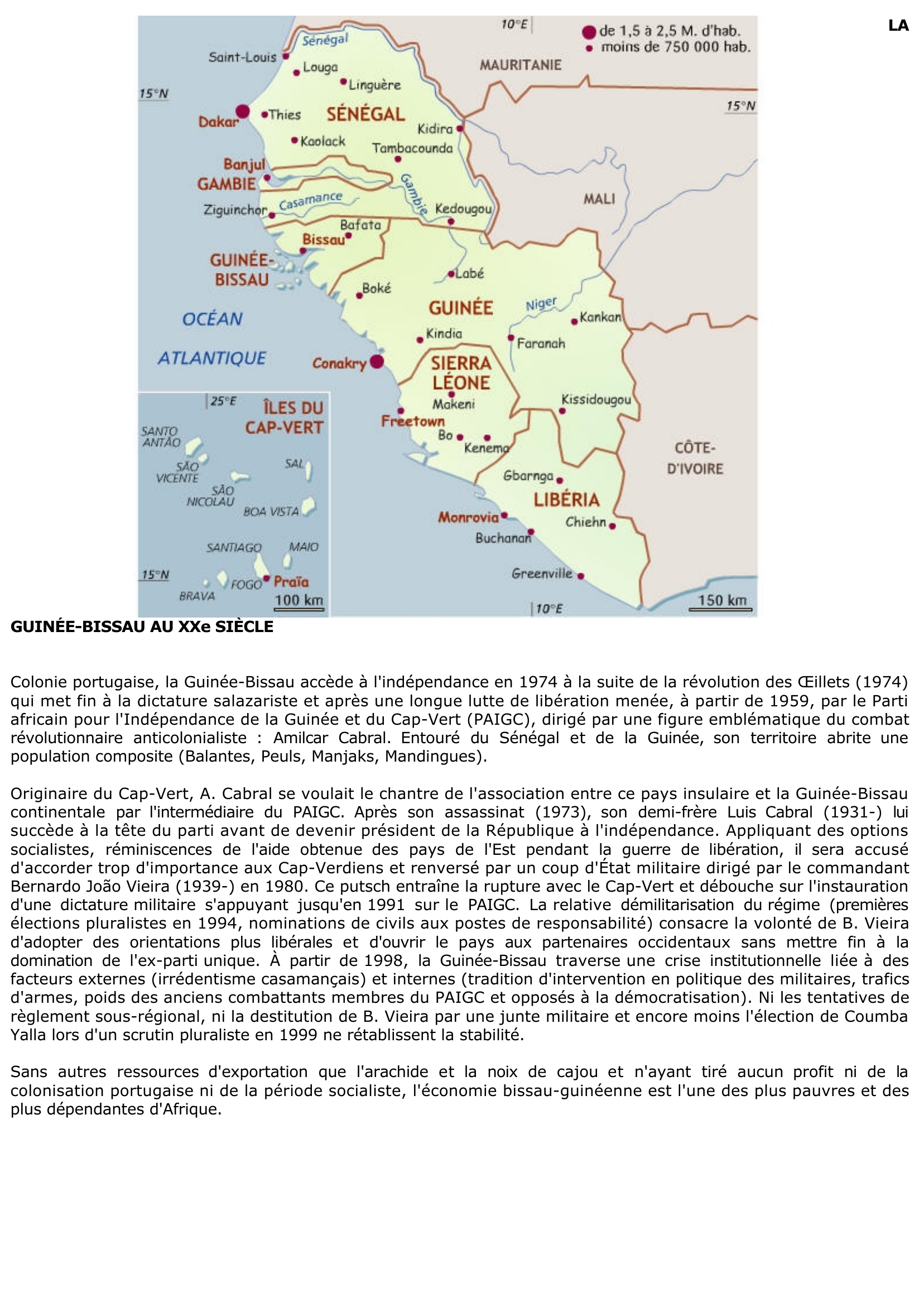 Prévisualisation du document L'histoire et la géographie de la Guinée-Bissau