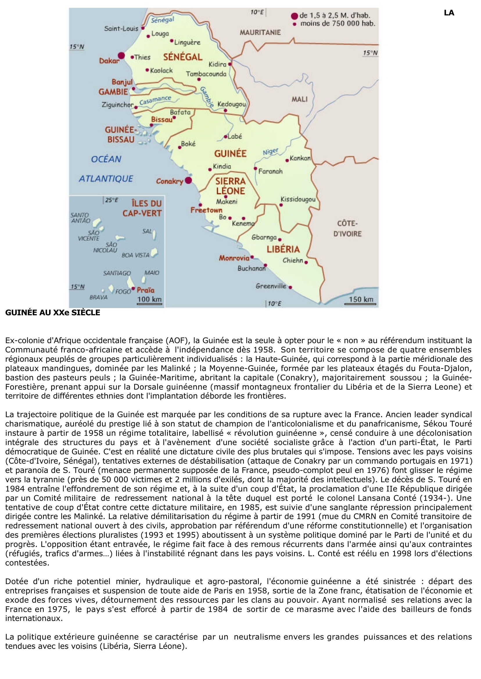 Prévisualisation du document L'histoire et la géographie de la Guinée