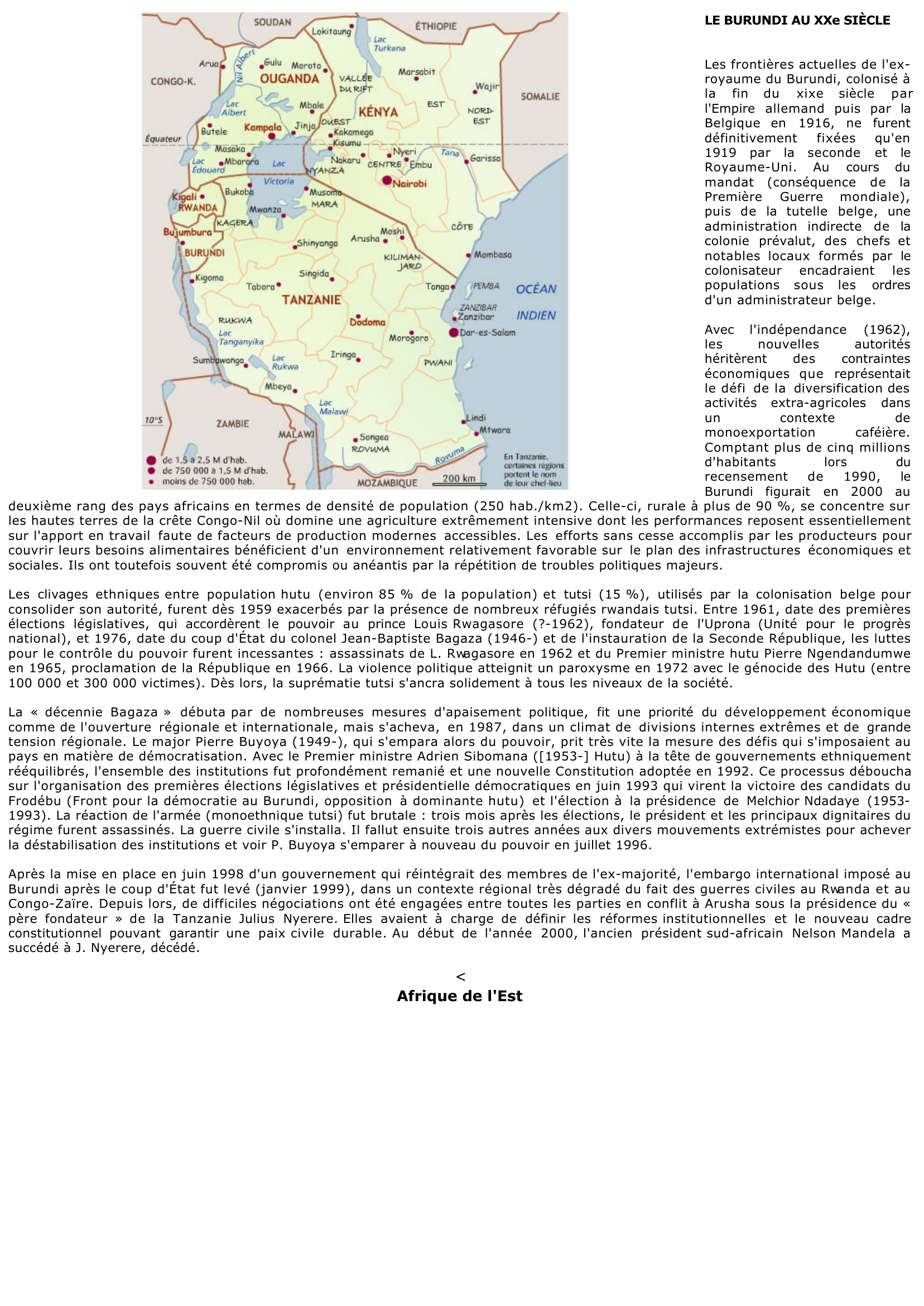 Prévisualisation du document L'histoire et la géographie du Burundi