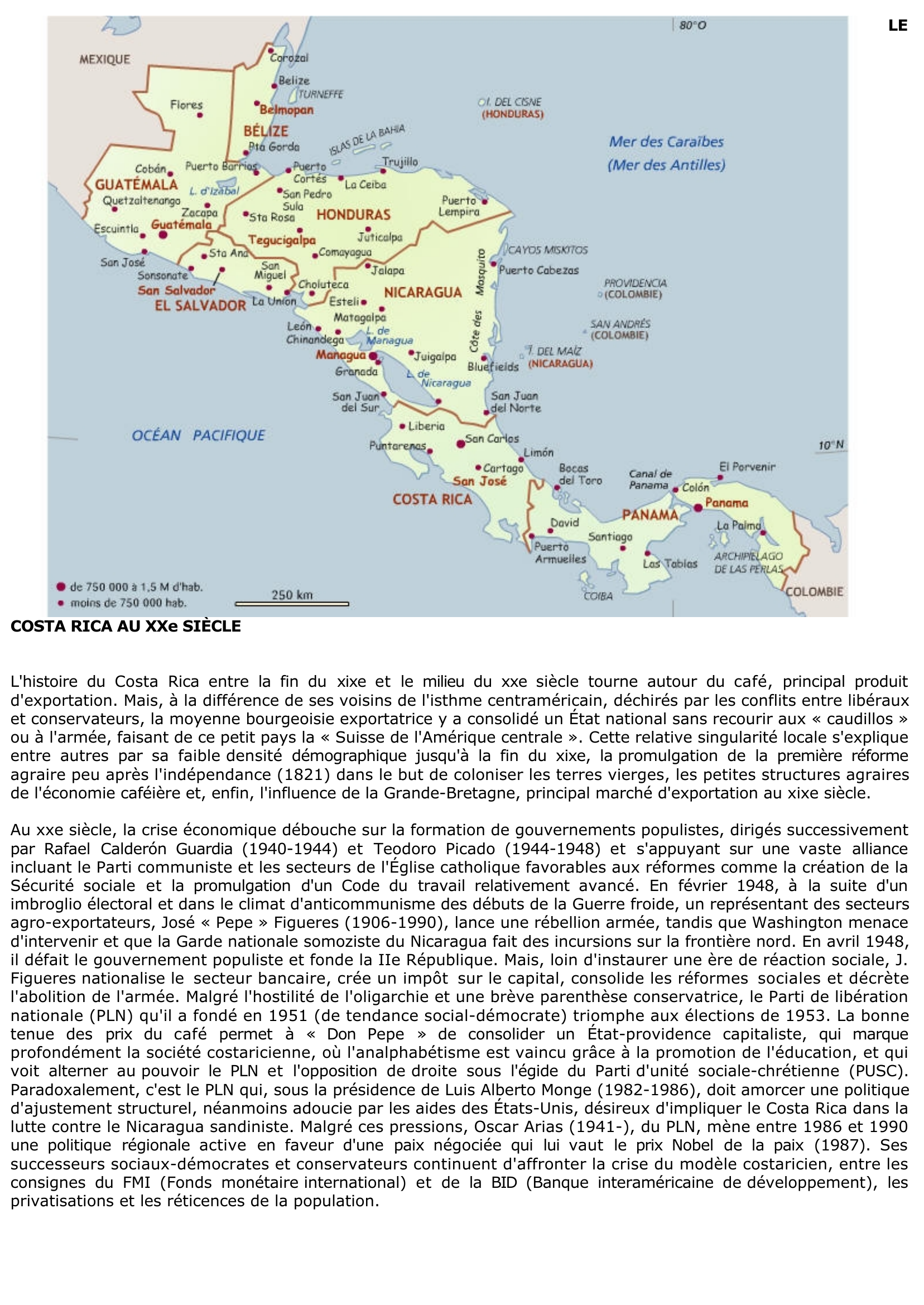 Prévisualisation du document L'histoire et la géographie du Costa Rica