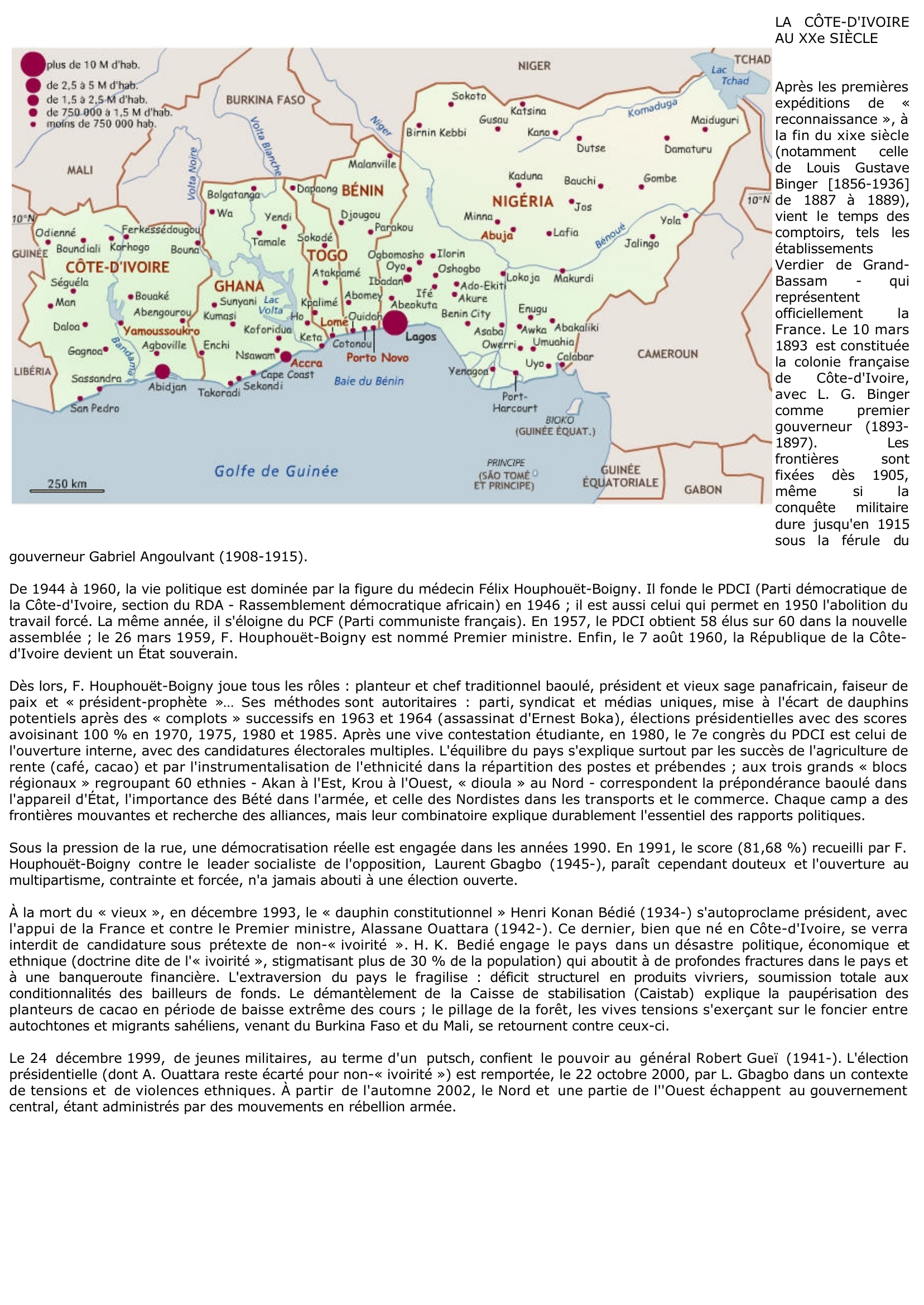 Prévisualisation du document L'histoire et la géographie du Côte d'Ivoire