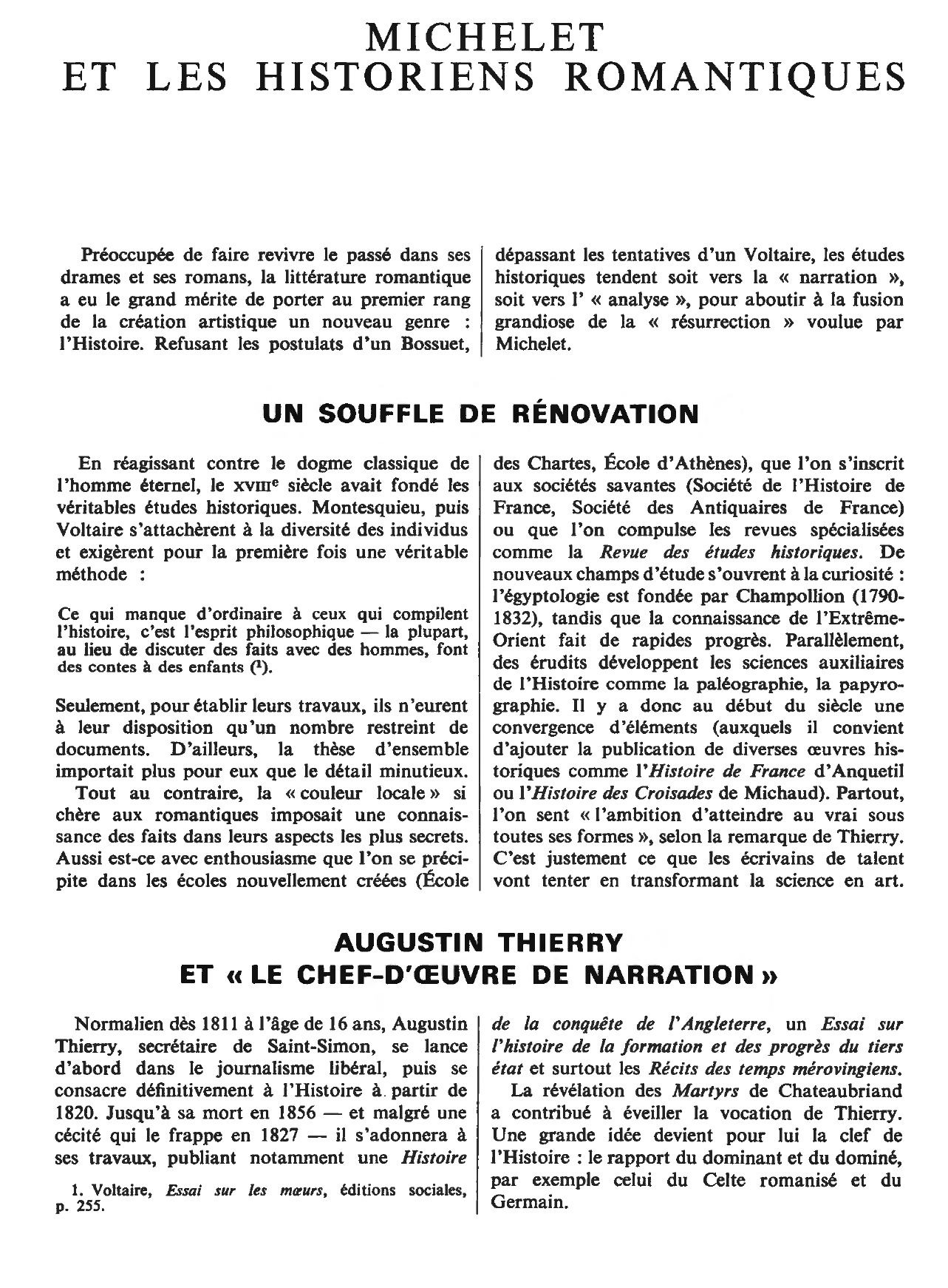 Prévisualisation du document L'histoire lyrique de Michelet.