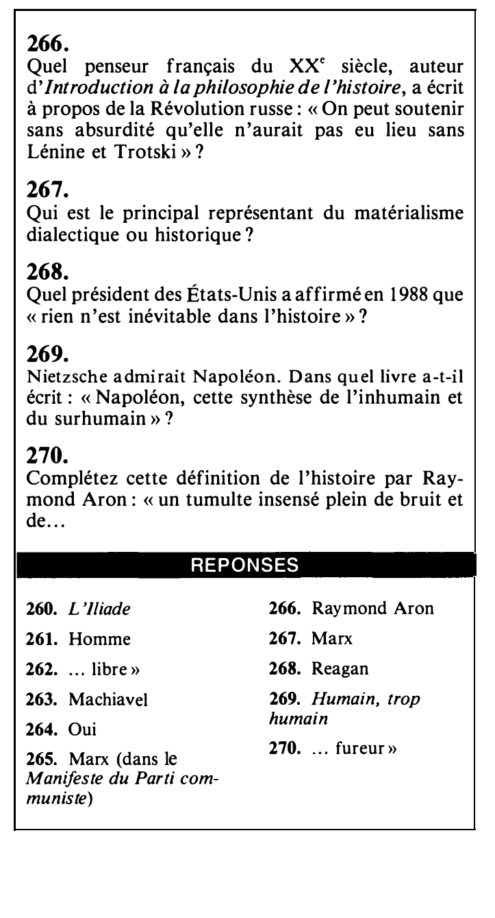 Prévisualisation du document L'HISTOIRE (qcm de philosophie)