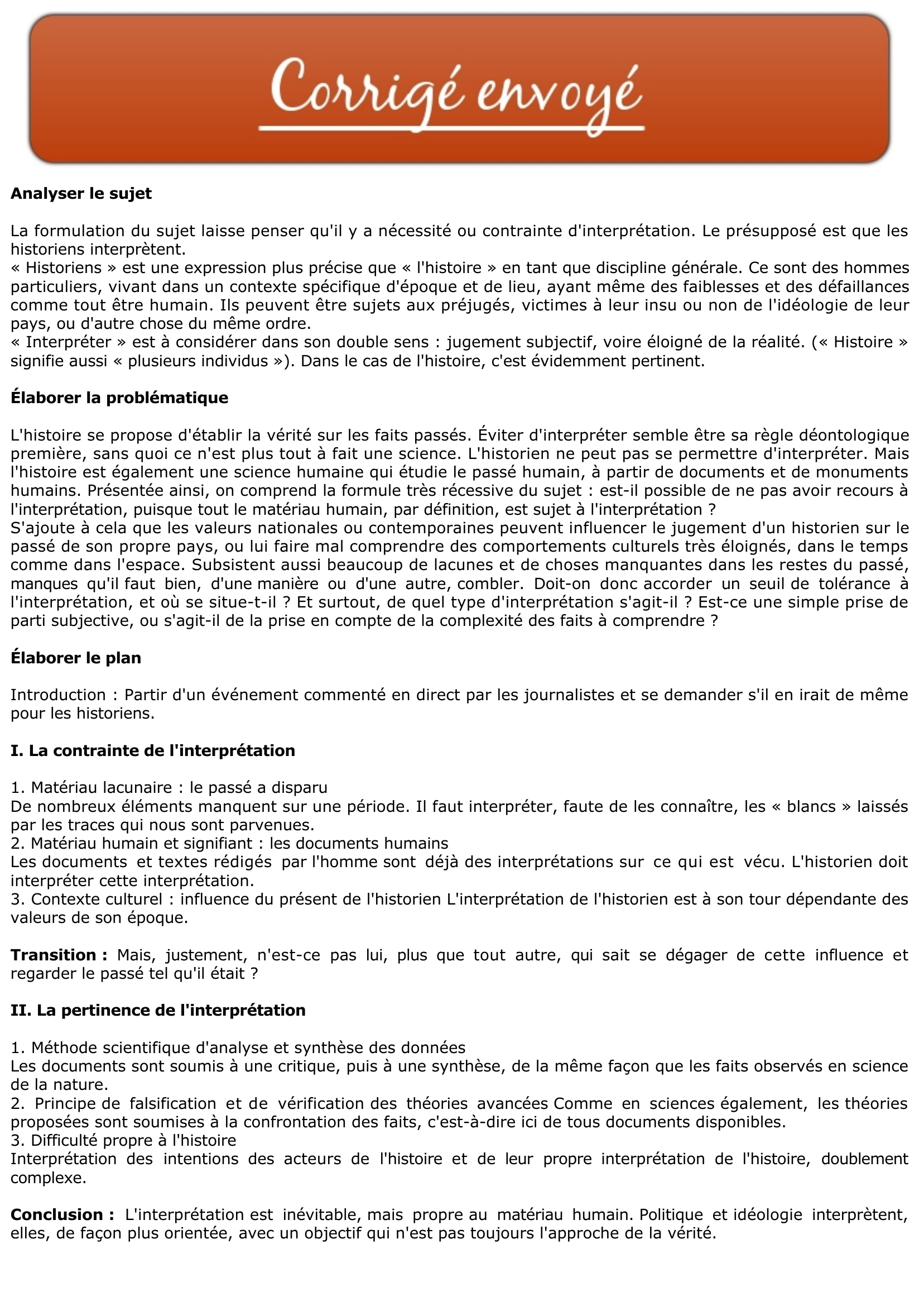 Prévisualisation du document L'historien n'est-il qu'un interprète du passé  ?