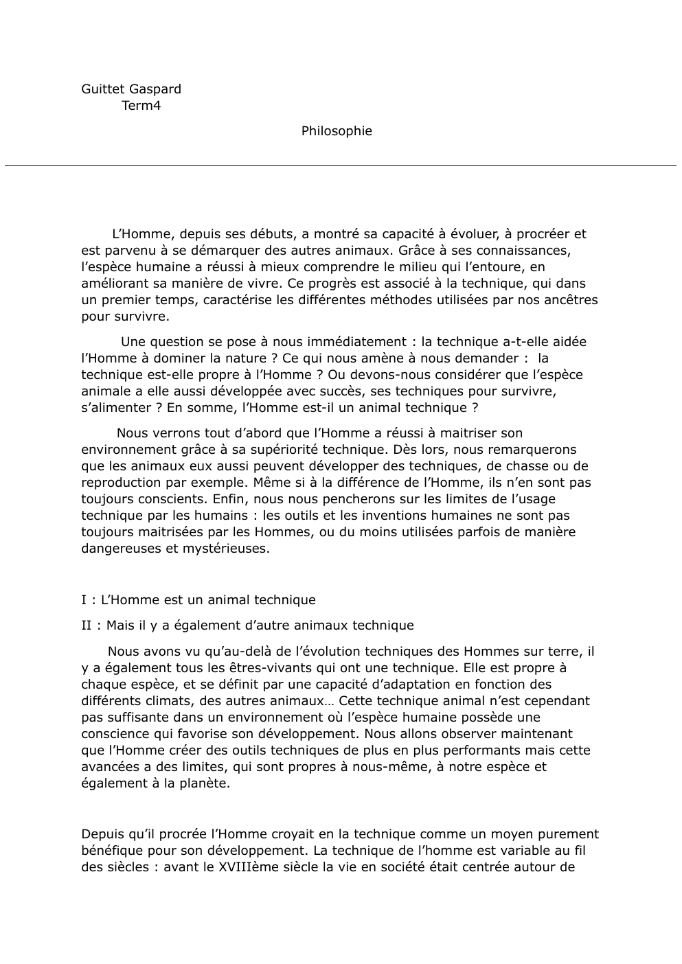 Prévisualisation du document L'"homme est-il un animal technique ?