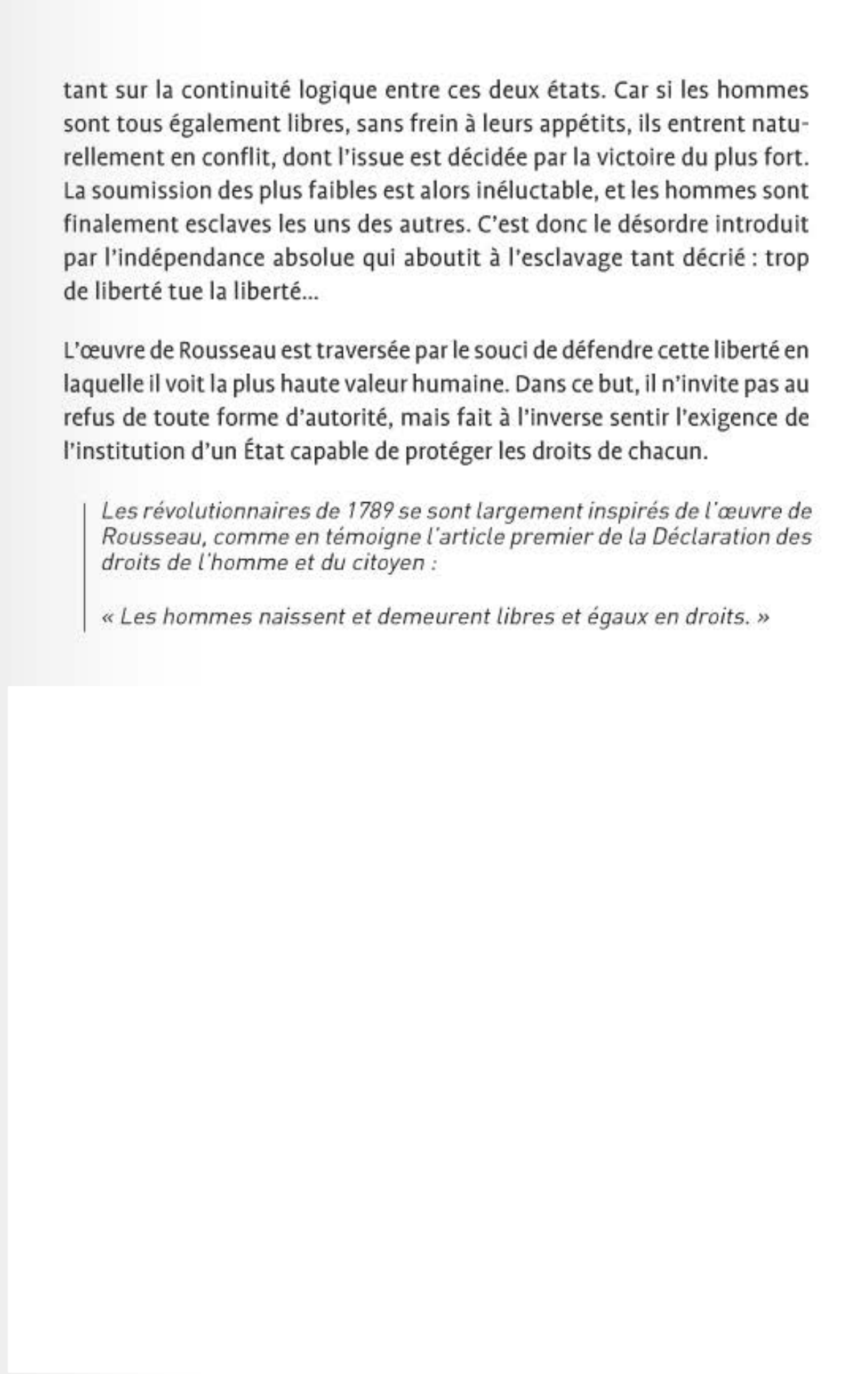 Prévisualisation du document « L'homme est né libre, et partout il est dans les fers. Tel se croit le maître des autres, qui ne laisse pas d'être plus esclave qu'eux. » Rousseau, Du contrat social, 1762. Commentez cette citation.