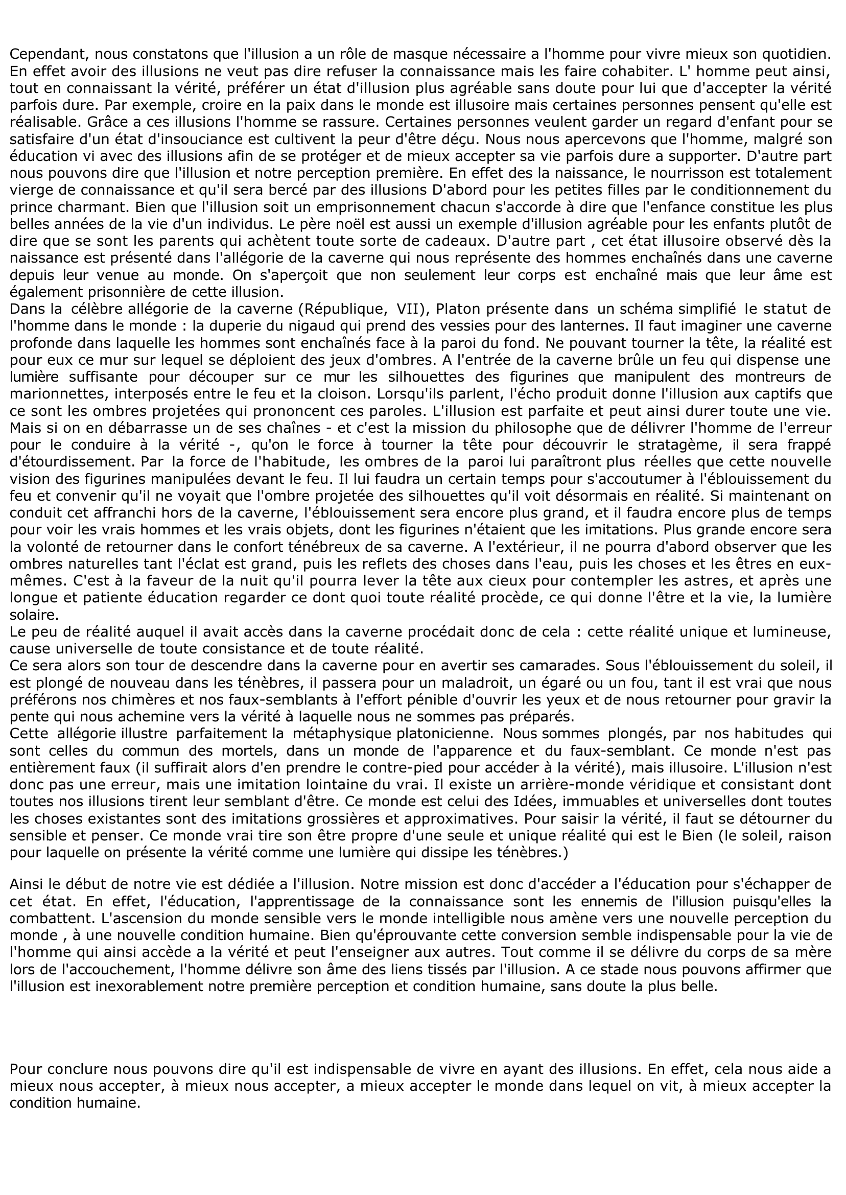 Prévisualisation du document L'homme peut-il se passer d'illusion	?